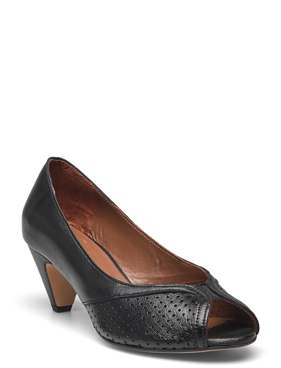 Anonymous Copenhagen - Tiffany stiletto - peeptoes - shiny lamb black - 0