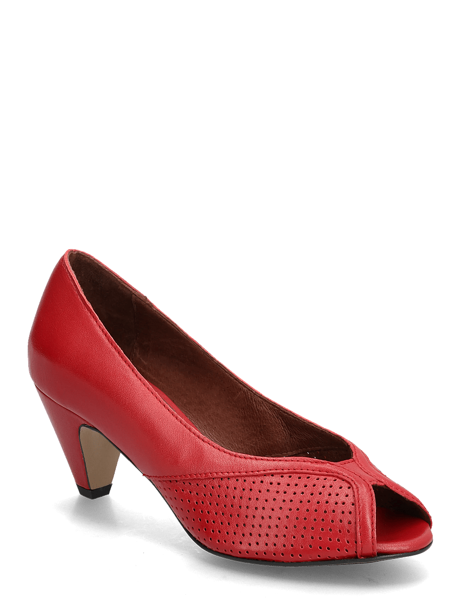 Anonymous Copenhagen - Tiffany stiletto - peeptoes - shiny lamb ruby red - 0
