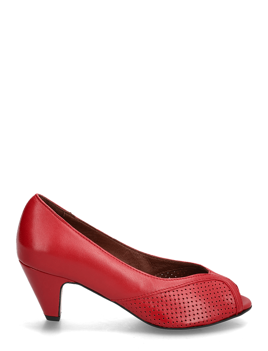 Anonymous Copenhagen - Tiffany stiletto - peeptoes - shiny lamb ruby red - 1