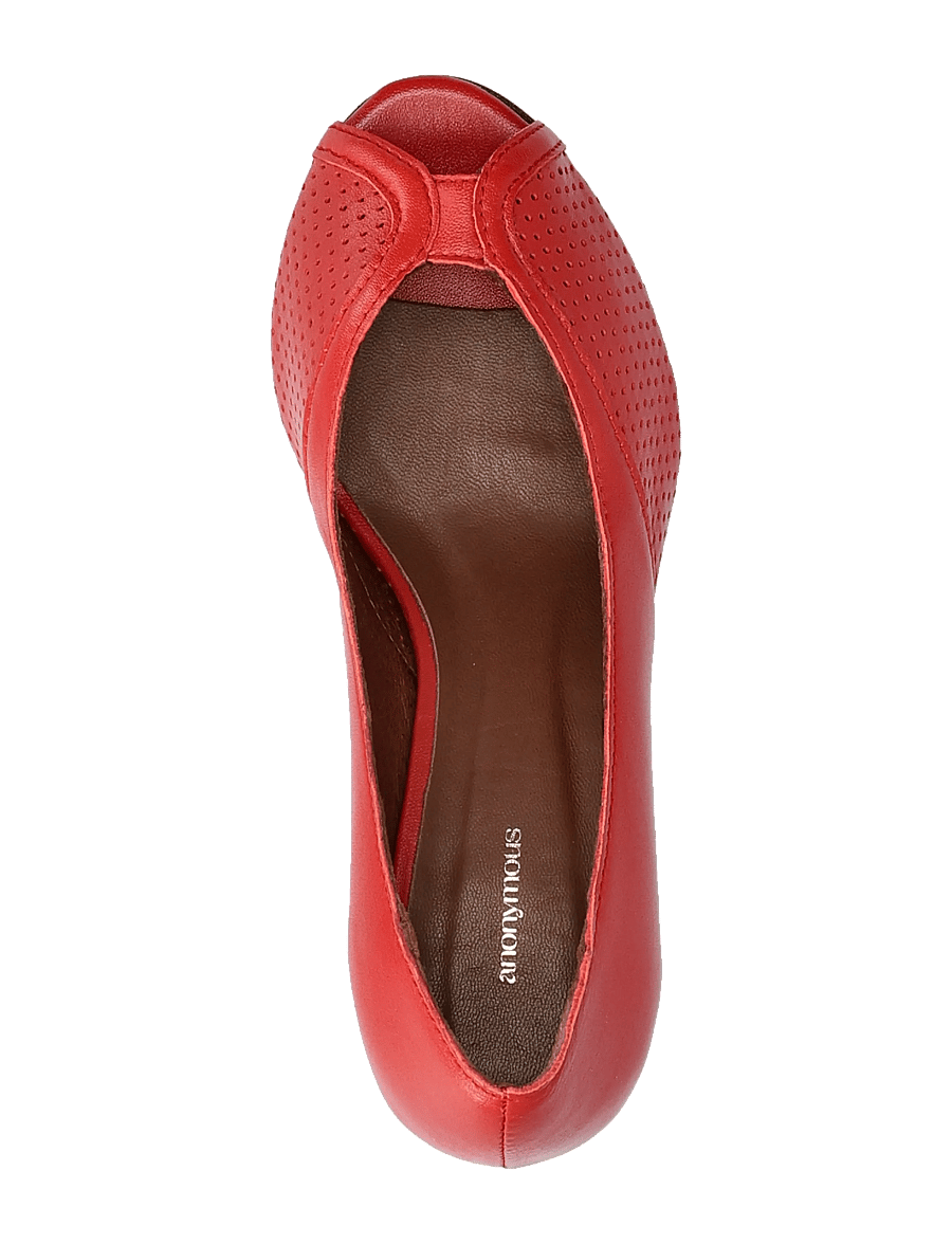 Anonymous Copenhagen - Tiffany stiletto - peeptoes - shiny lamb ruby red - 3
