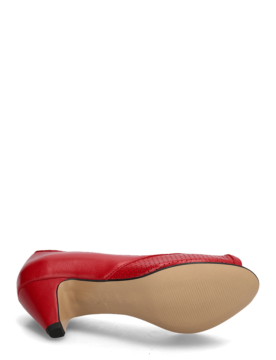 Anonymous Copenhagen - Tiffany stiletto - peeptoes - shiny lamb ruby red - 4