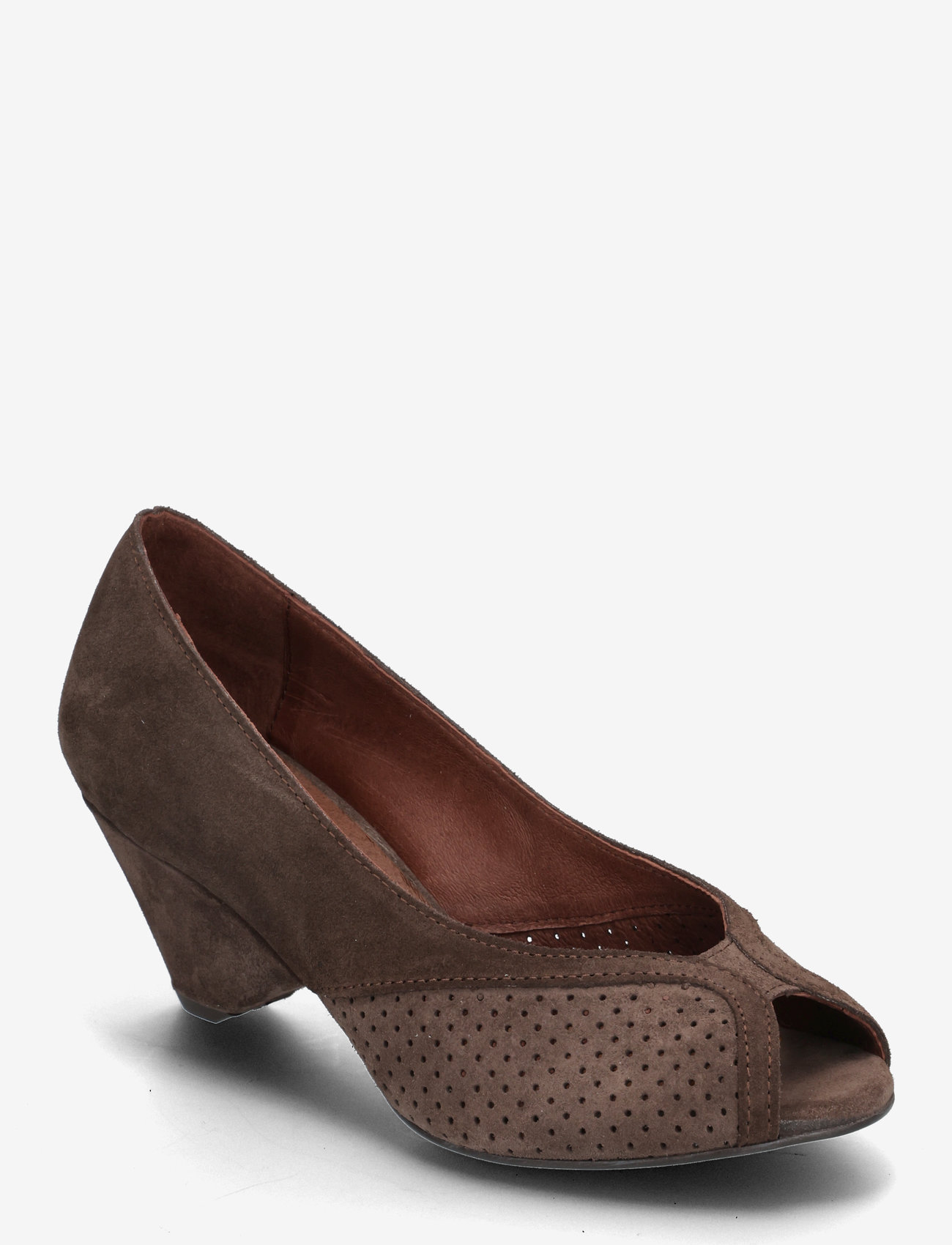 Anonymous Copenhagen - Tiffany triangle - peeptoes - calf suede coffee brown - 0