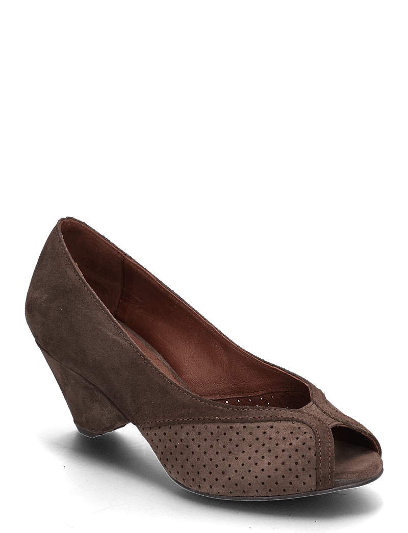 Anonymous Copenhagen - Tiffany triangle - peeptoes - calf suede coffee brown - 0