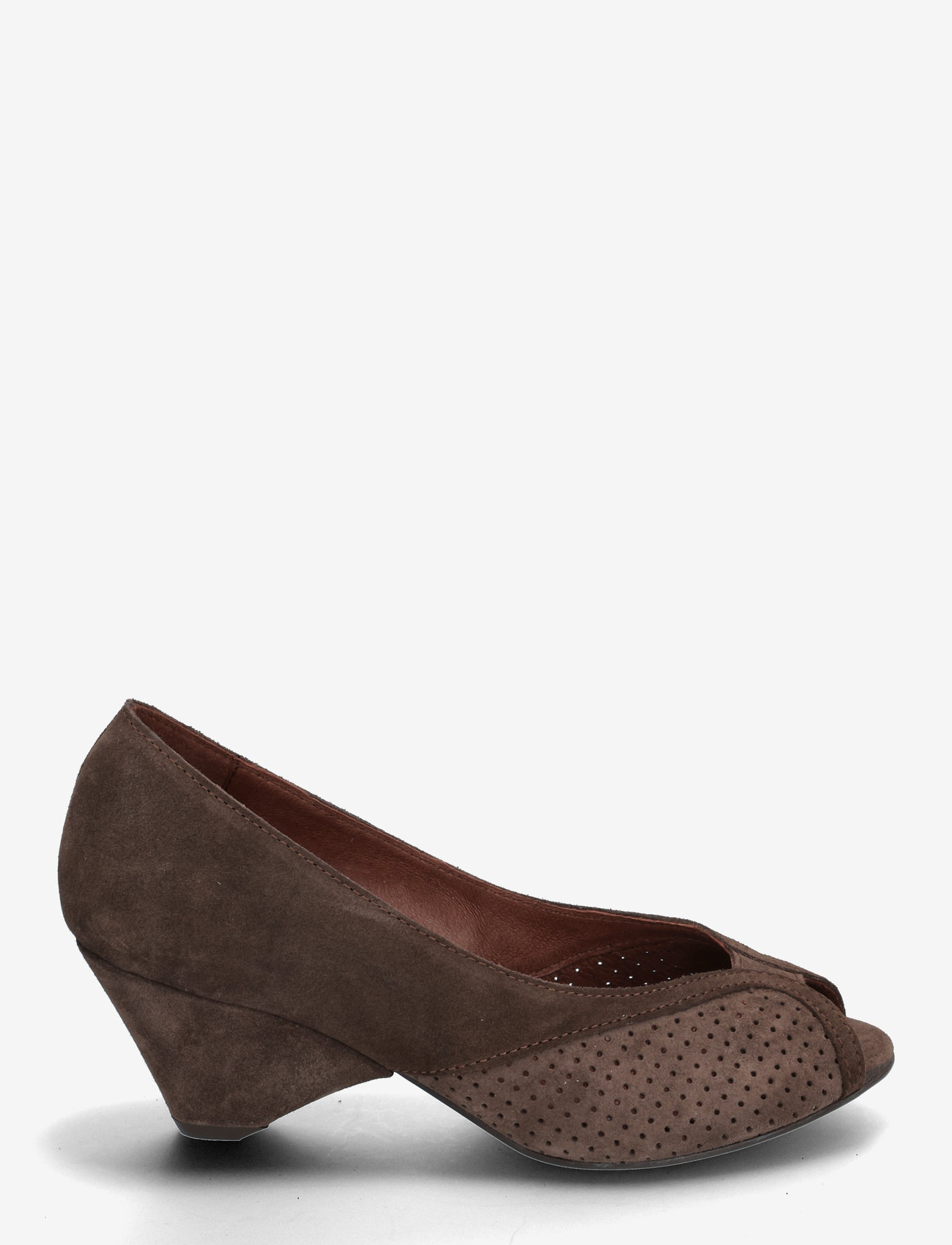 Anonymous Copenhagen - Tiffany triangle - peeptoes - calf suede coffee brown - 1