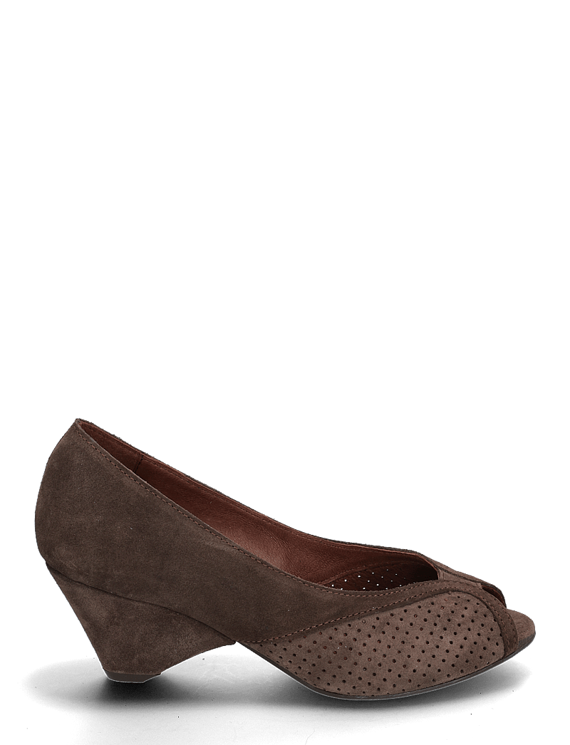 Anonymous Copenhagen - Tiffany triangle - peeptoes - calf suede coffee brown - 1