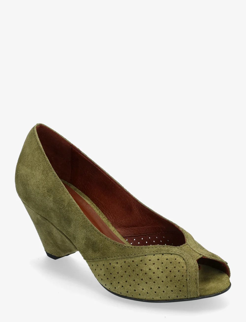 Anonymous Copenhagen - Tiffany triangle - open toe shoes - calf suede olive green - 0