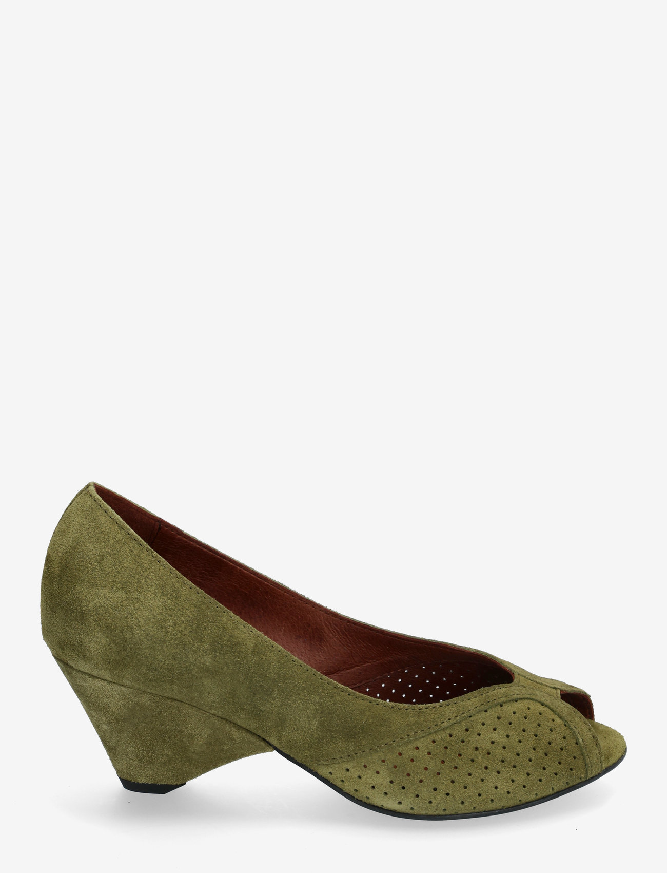 Anonymous Copenhagen - Tiffany triangle - peeptoes - calf suede olive green - 1