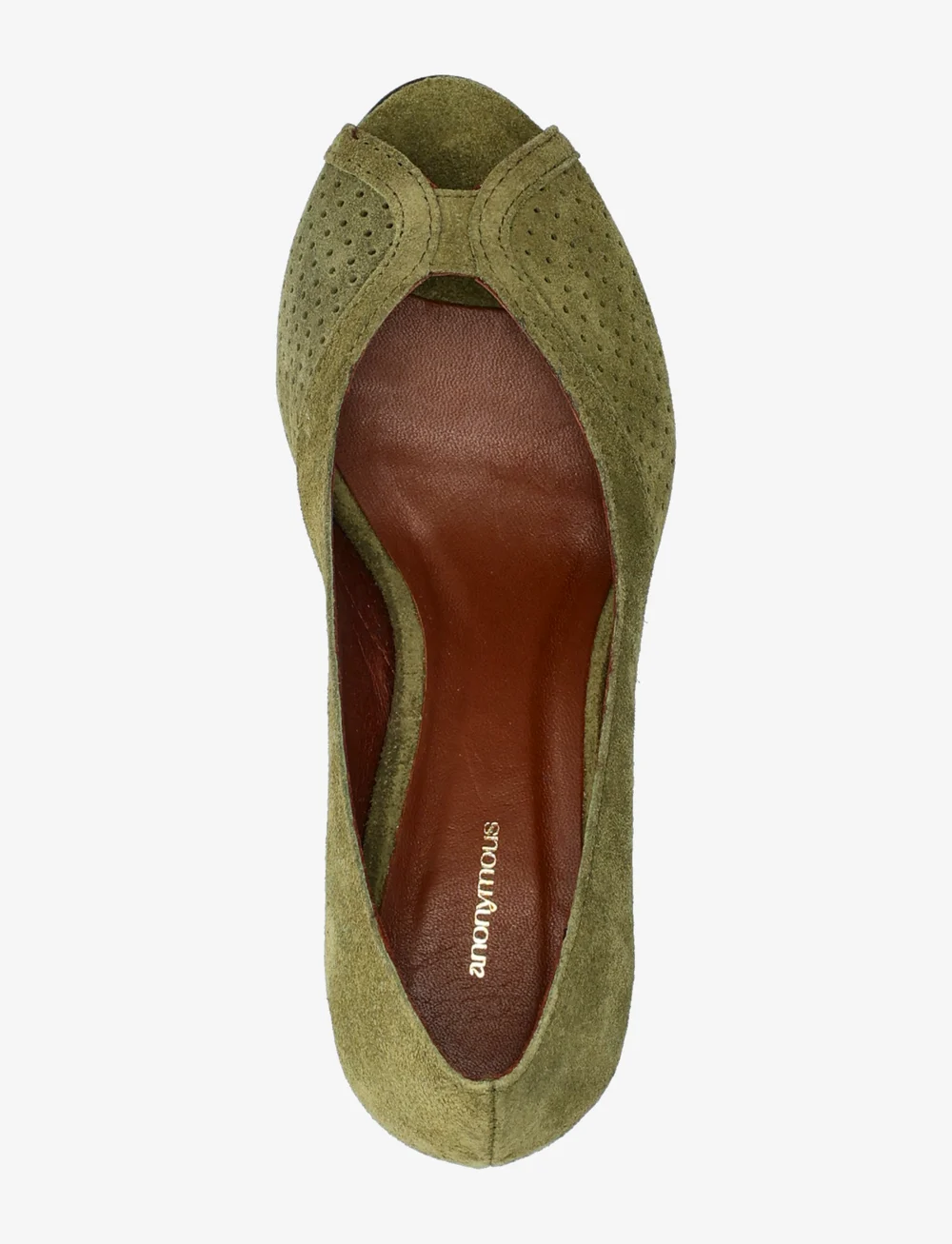Anonymous Copenhagen - Tiffany triangle - open toe shoes - calf suede olive green - 3