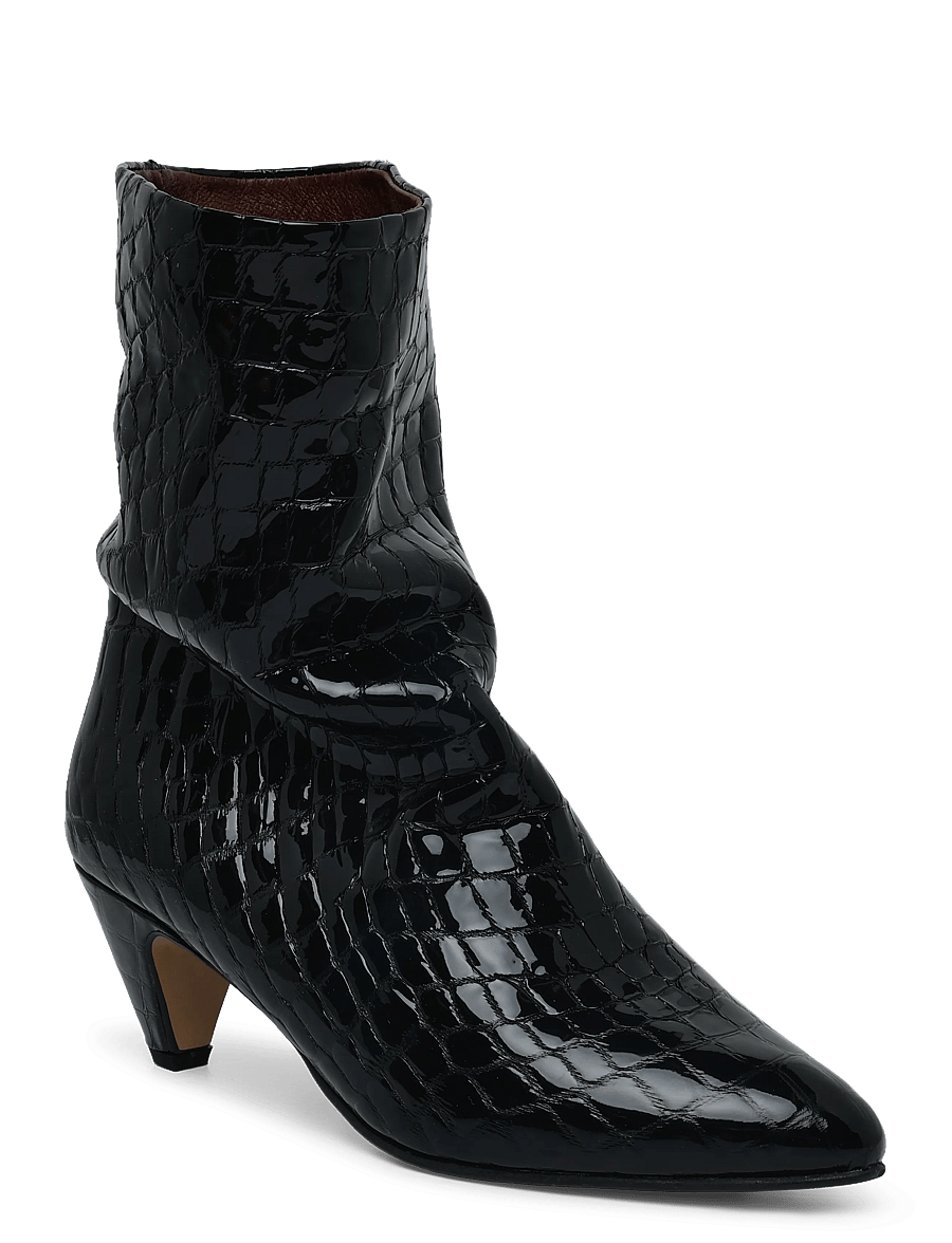 Anonymous Copenhagen - Vully 50 stiletto - kontsaga poolsaapad - polished croco calf black - 0