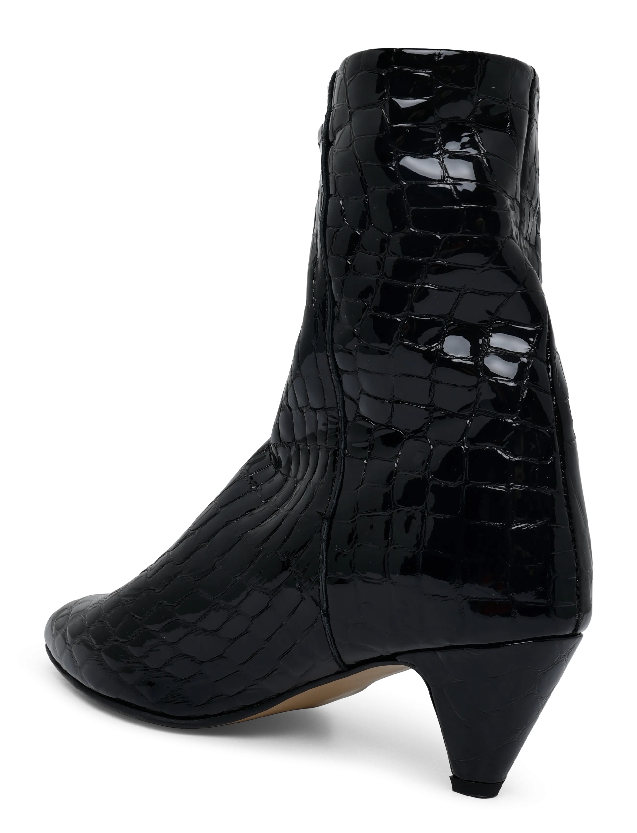 Anonymous Copenhagen - Vully 50 stiletto - kontsaga poolsaapad - polished croco calf black - 1