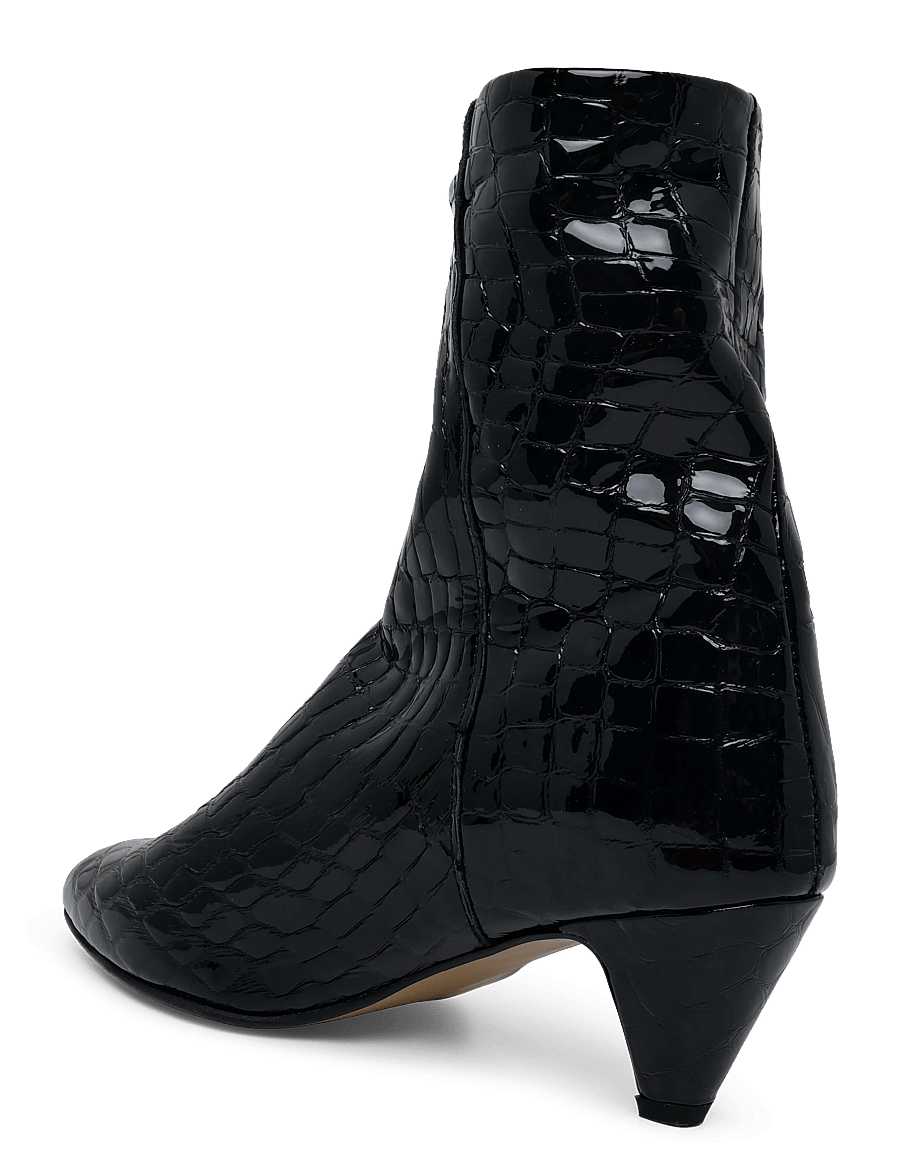 Anonymous Copenhagen - Vully 50 stiletto - kontsaga poolsaapad - polished croco calf black - 1