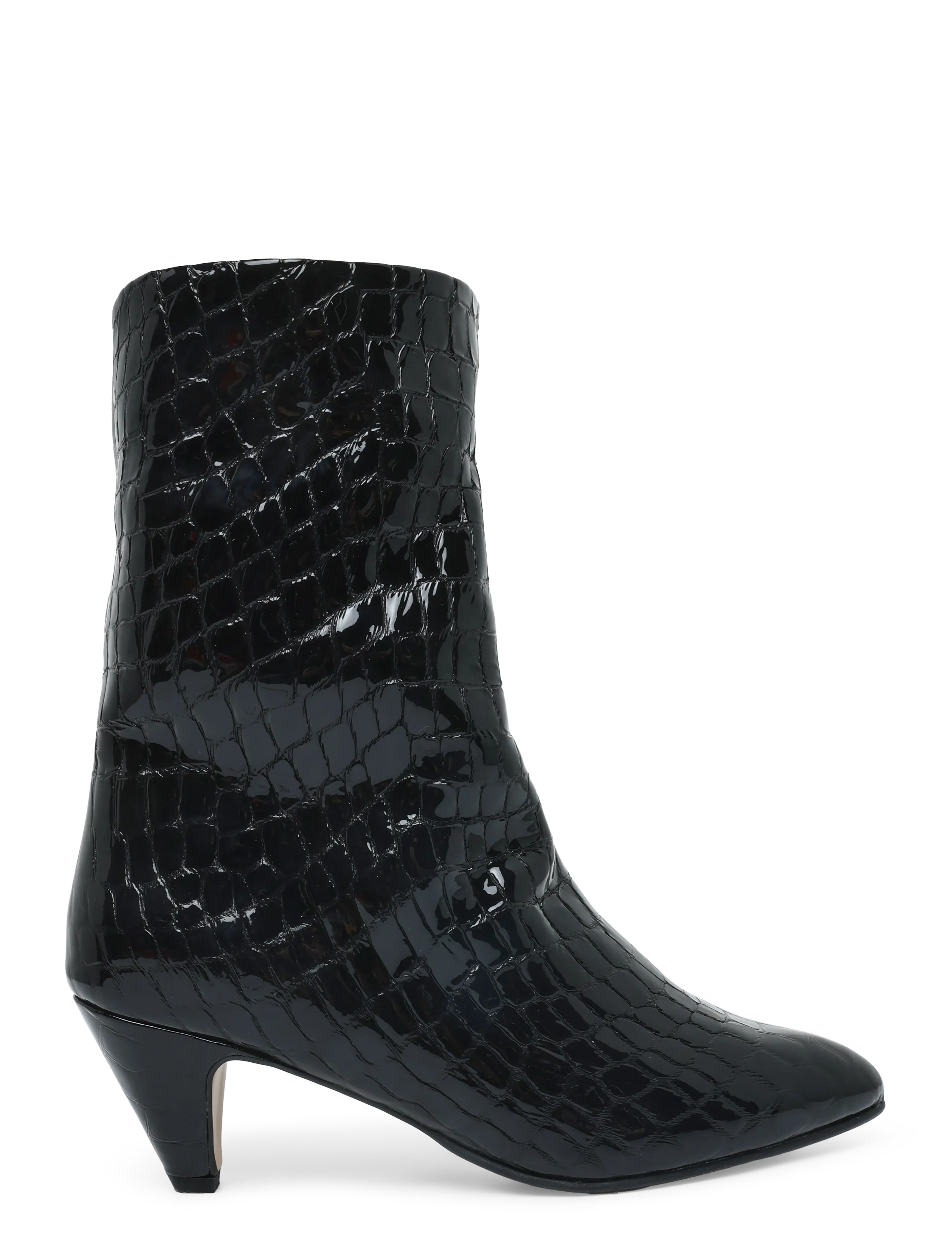 Anonymous Copenhagen - Vully 50 stiletto - kontsaga poolsaapad - polished croco calf black - 2