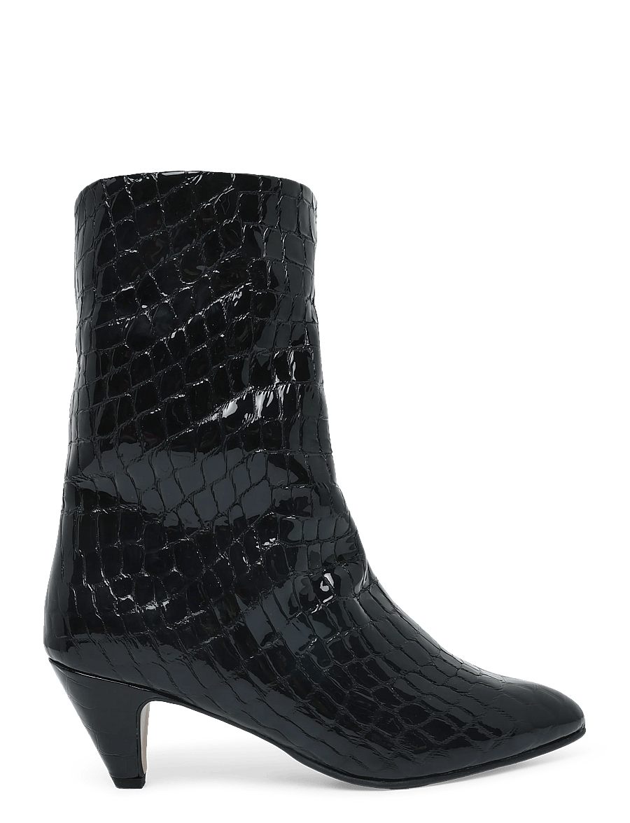 Anonymous Copenhagen - Vully 50 stiletto - kontsaga poolsaapad - polished croco calf black - 2