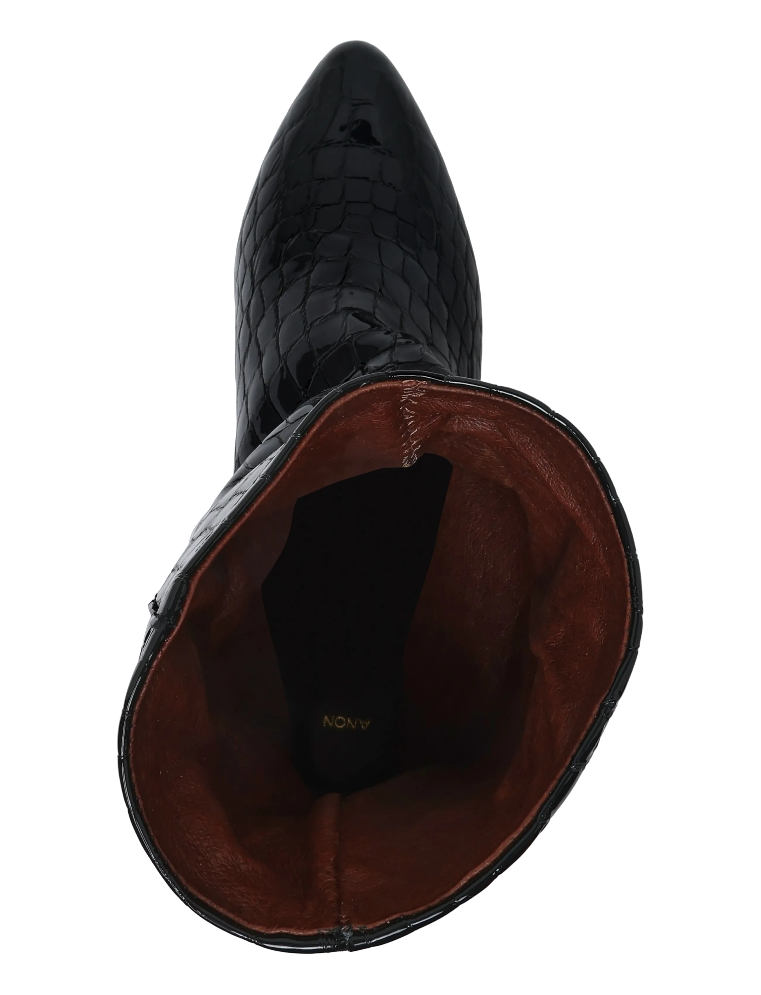 Anonymous Copenhagen - Vully 50 stiletto - kontsaga poolsaapad - polished croco calf black - 3