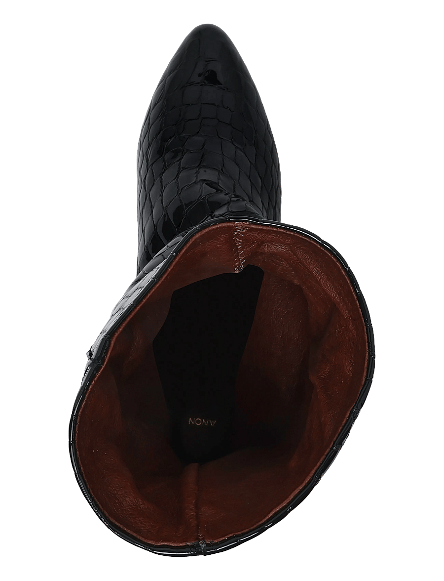 Anonymous Copenhagen - Vully 50 stiletto - kontsaga poolsaapad - polished croco calf black - 3