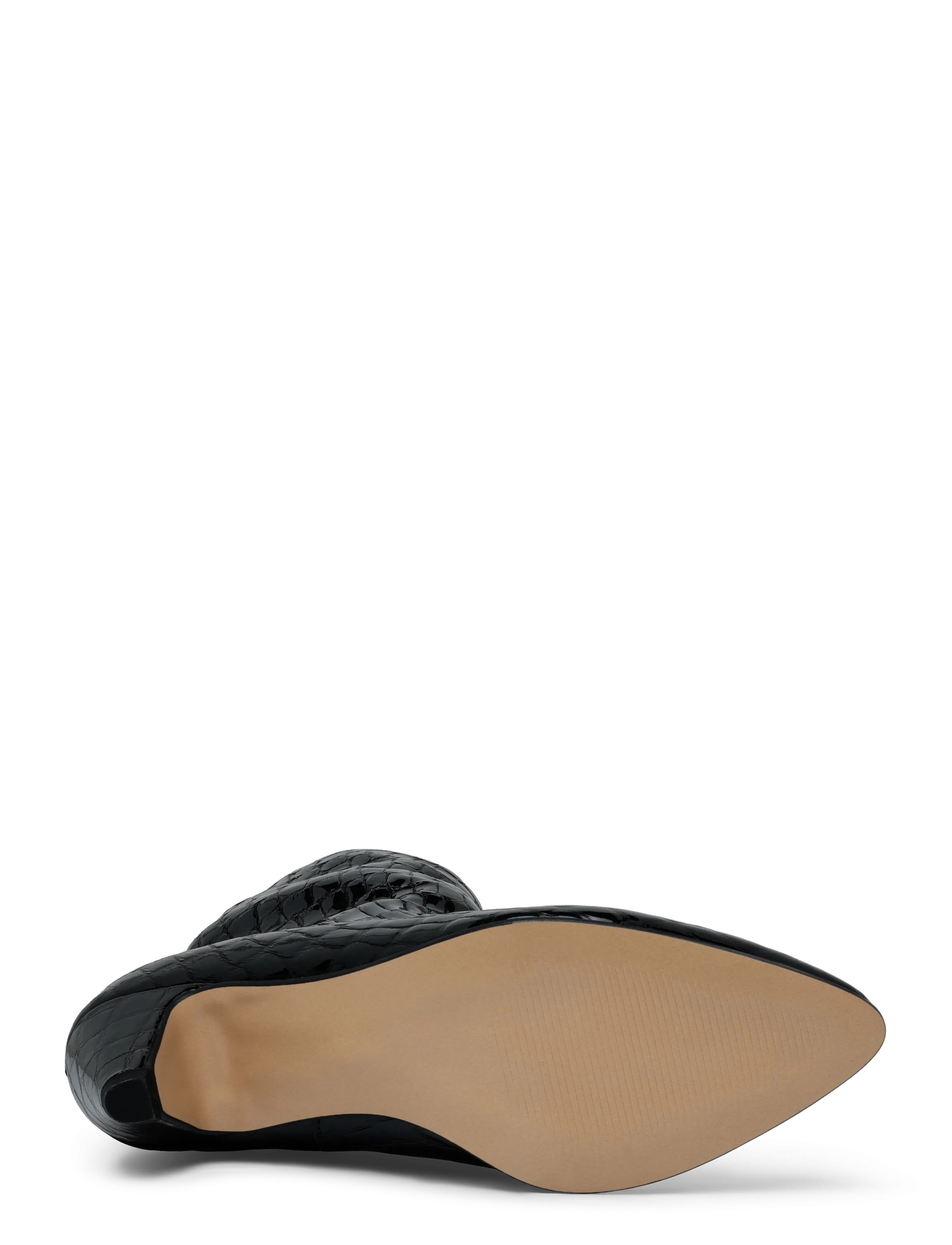 Anonymous Copenhagen - Vully 50 stiletto - kontsaga poolsaapad - polished croco calf black - 4