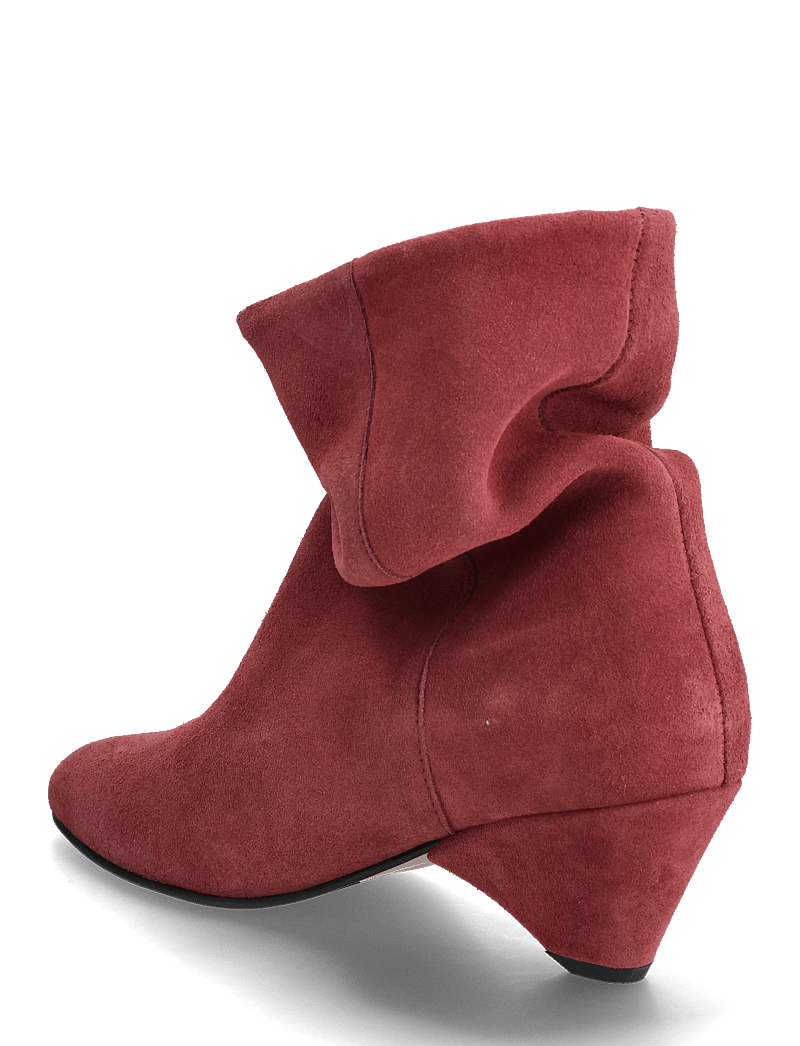 Anonymous Copenhagen - Vully 50 triangle - enkellaarsjes met hak - calf suede pomegranate - 2
