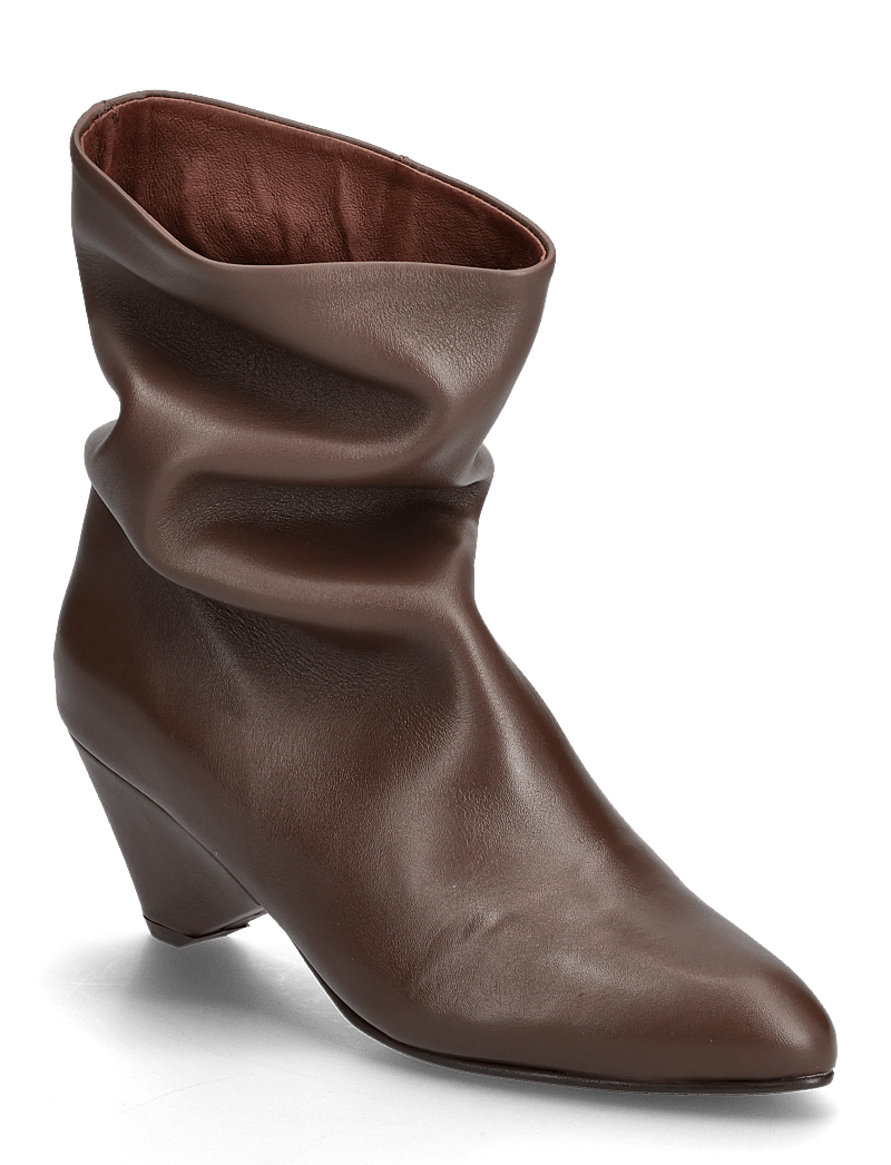 Anonymous Copenhagen - Vully 50 triangle - enkellaarsjes met hak - soft calf dark taupe - 0