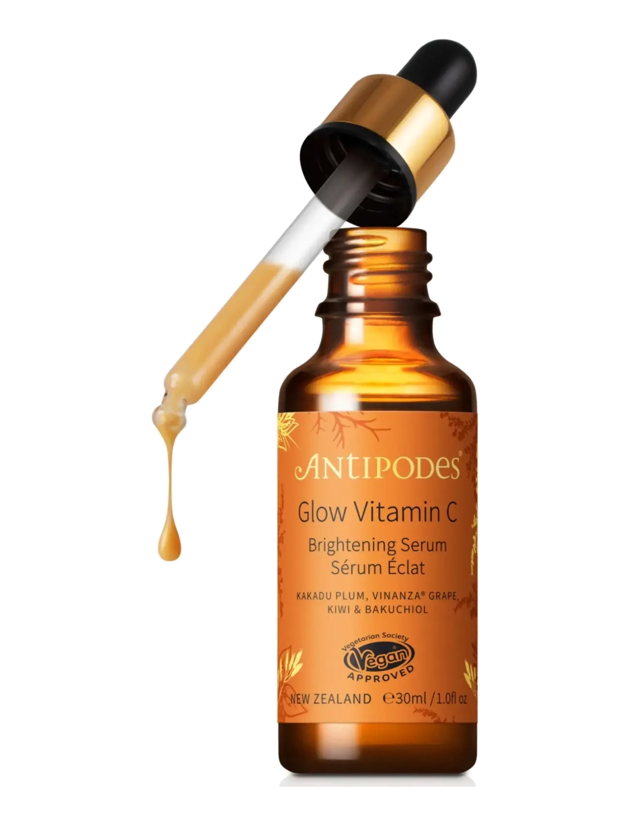 Antipodes Glow Vitamin C Brightening Serum - Certified vegan products - GLOW RITUAL VITAMIN C SERUM / clear