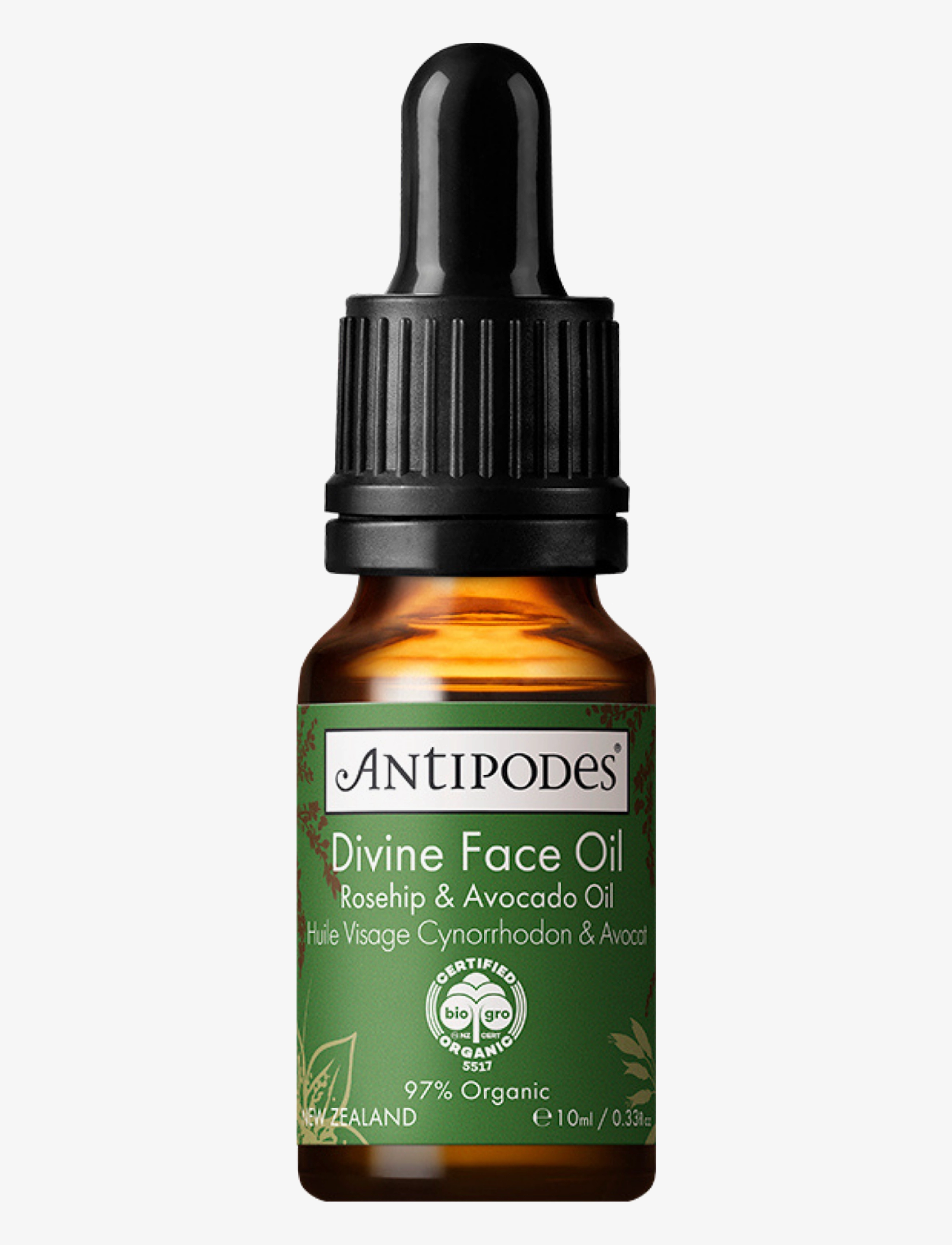 Antipodes Divine Avocado & Rosehip Face Oil Mini - Kampagne - DIVINE AVOCADO & ROSEHIP FACE OIL MINI / clear