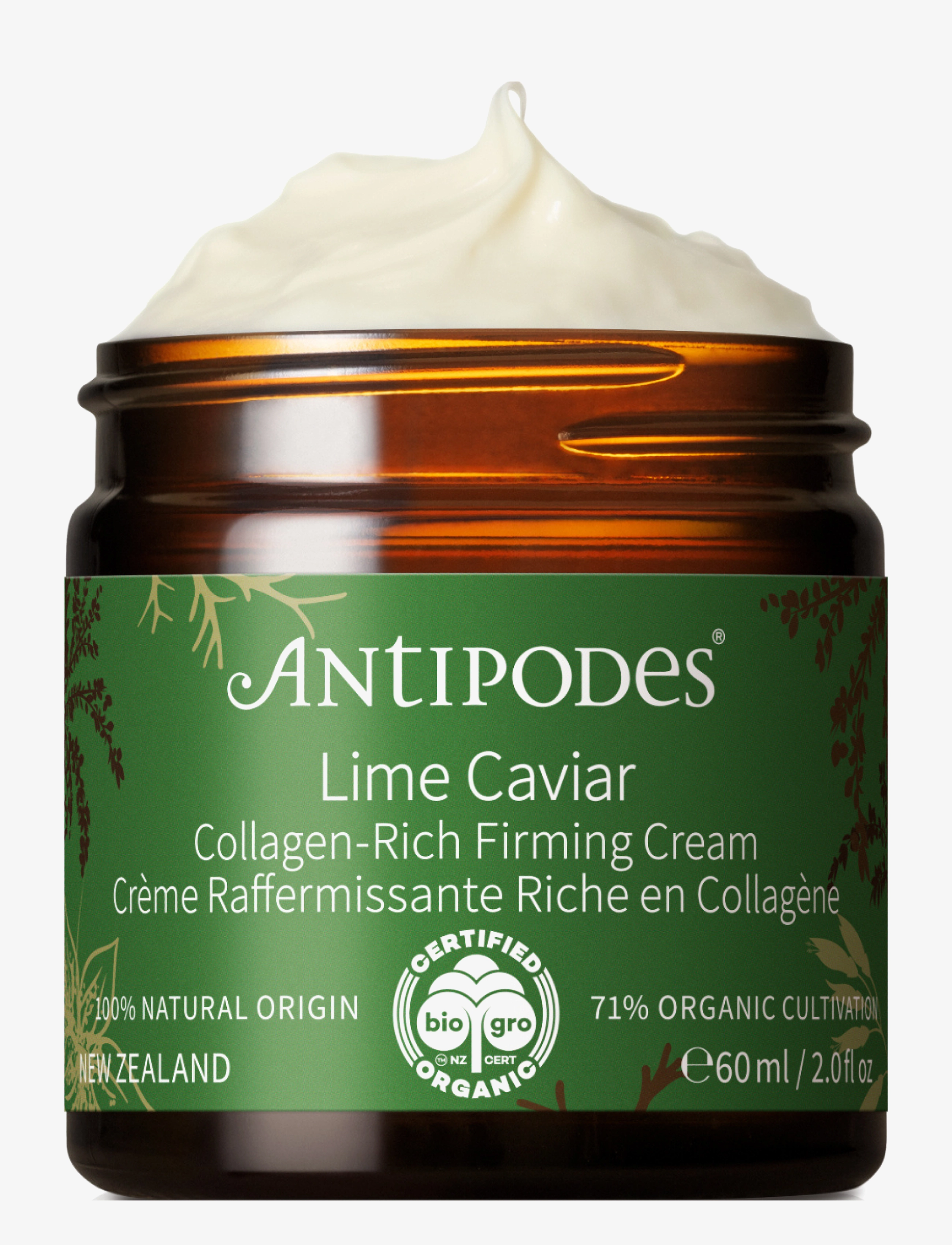 Antipodes Lime Caviar Collagen-Rich Firming Cream - Certified vegan products - LIME CAVIAR COLLAGEN-RICH FIRMING CREAM / clear