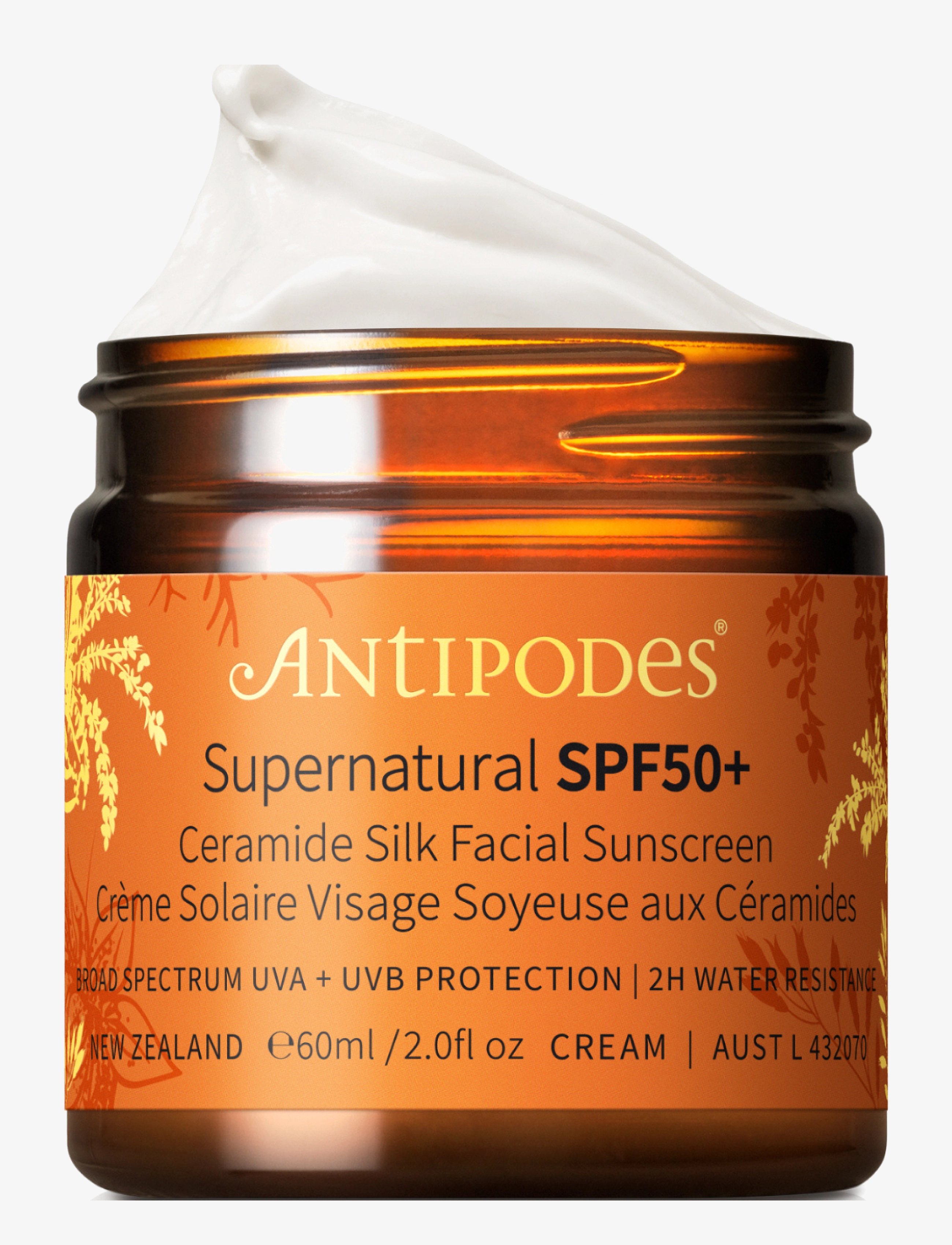 Antipodes Supernatural Spf50 Ceramide Silk Facial Sunscreen, 60 ml, Nude, Fugtighedscreme > Dagcreme, Dame