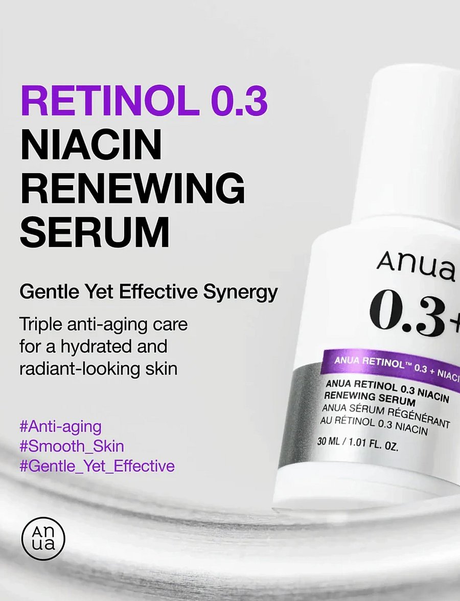 Anua - Retinol 0.3% + Niacin Renewing Serum - seerumit - clear - 0