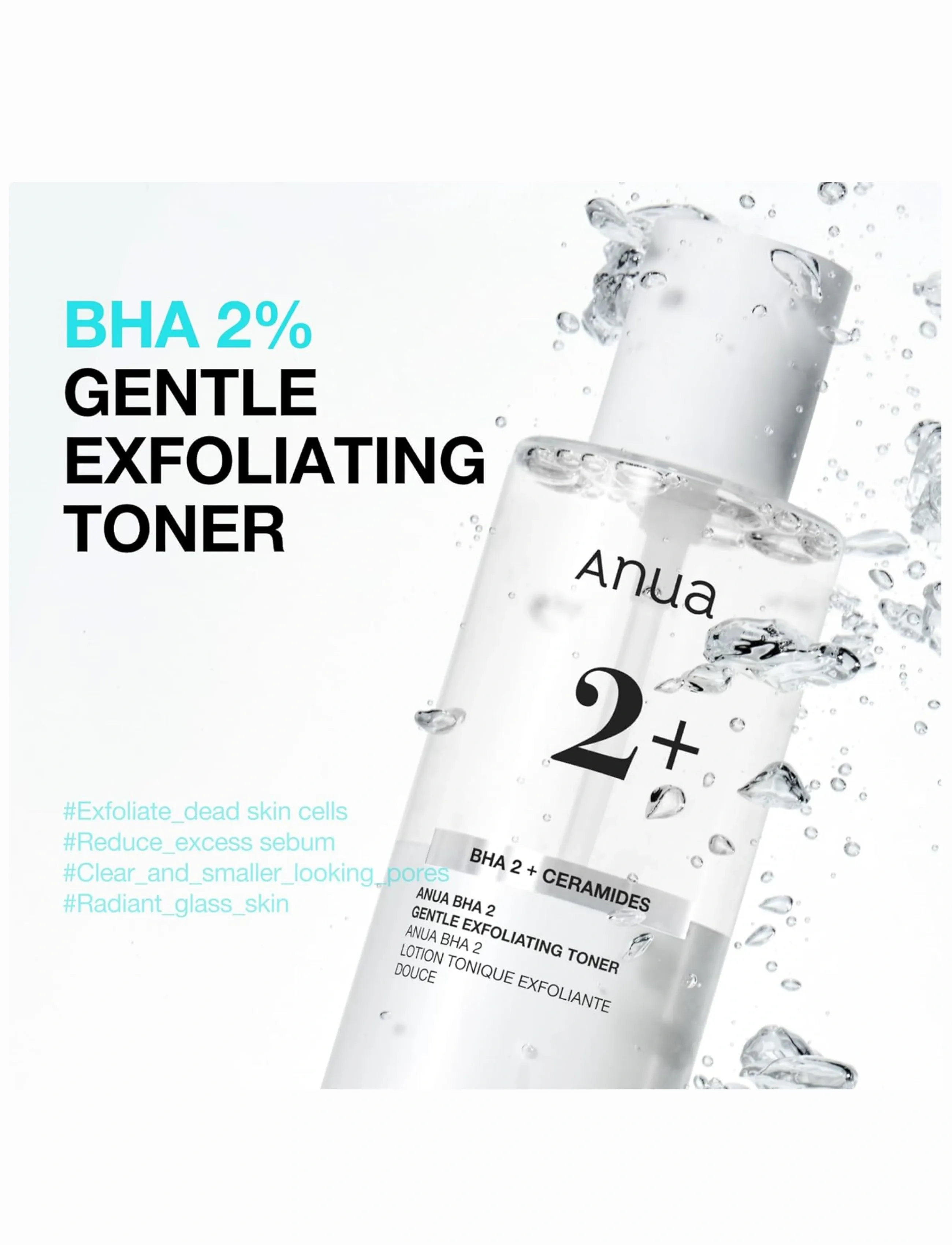 Anua - BHA 2% Gentle Exfoliating Toner - hreinsandi tóner - clear - 2