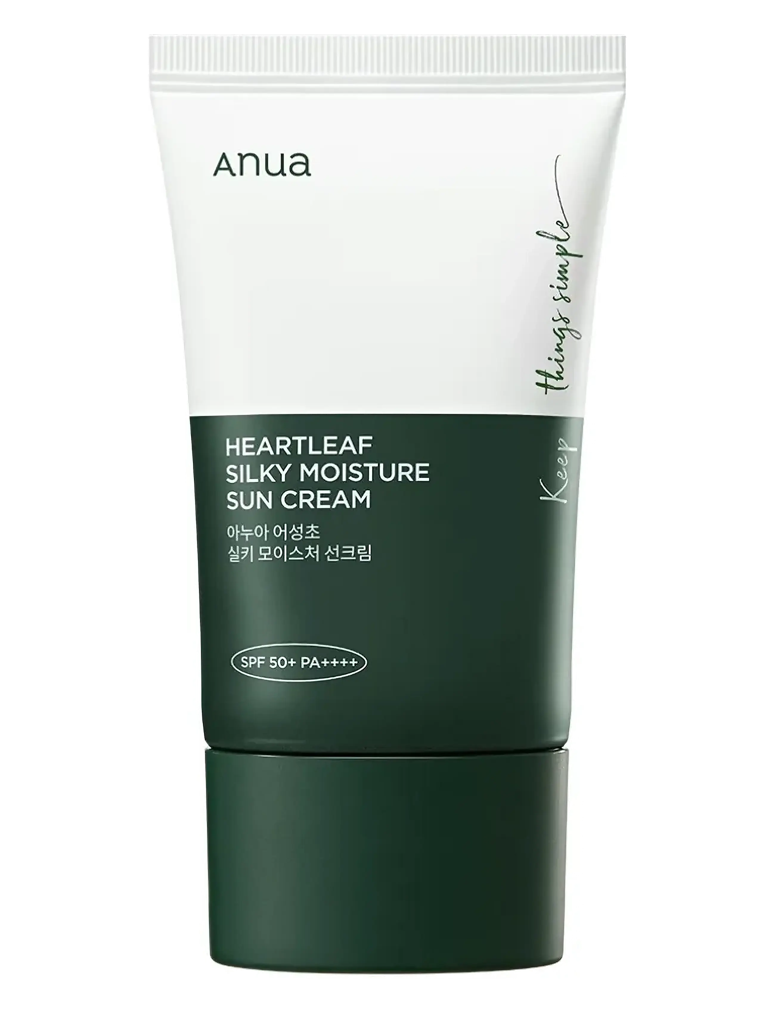 Anua Heartleaf Silky Moisture Sun Cream Spf50+ Pa++++, Ansigt, Nude, Str: 50 ML