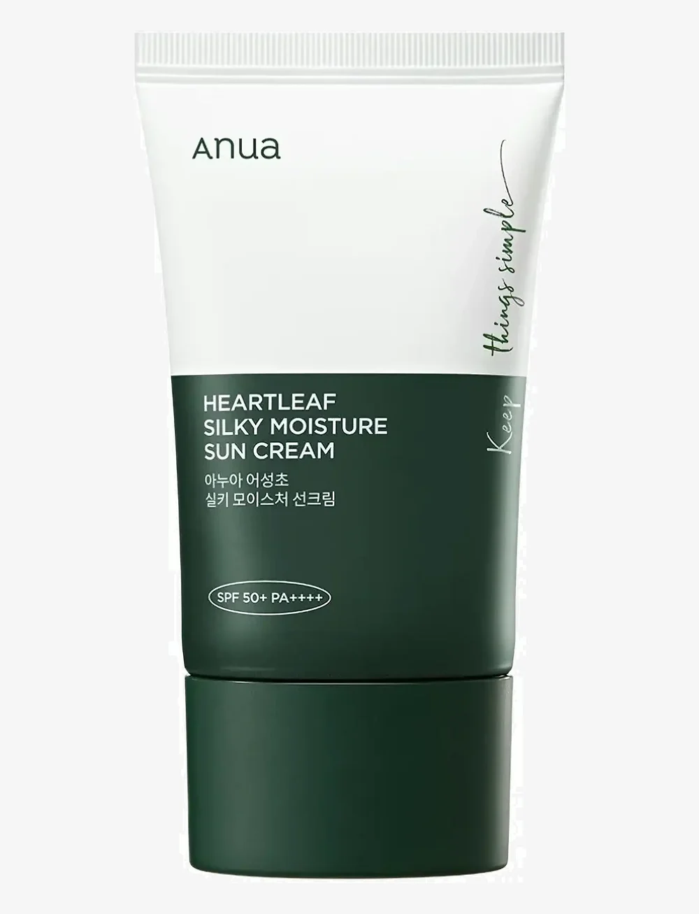 Anua - Heartleaf Silky Moisture Sun Cream SPF50+ PA++++ - för ansiktet - clear - 1