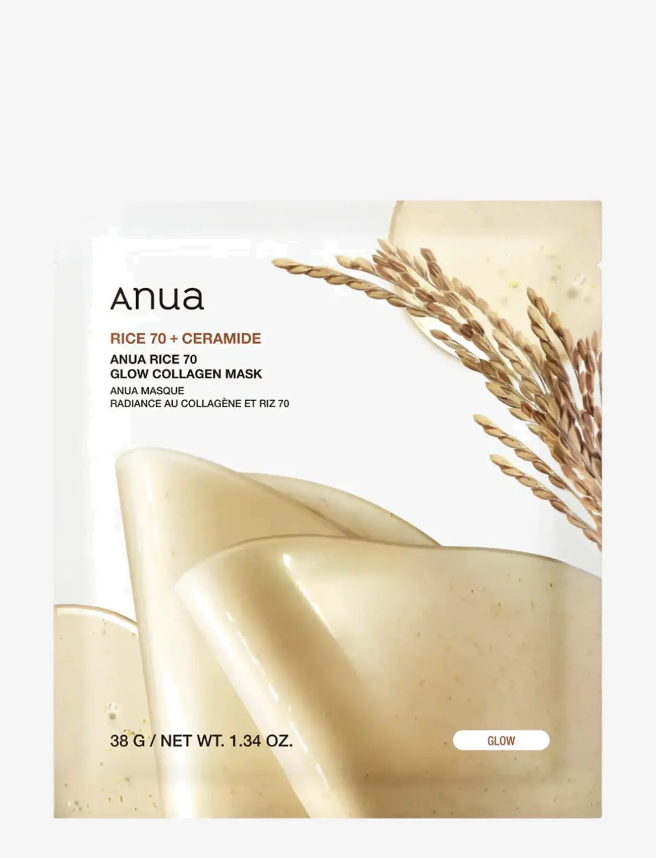 Anua - Rice 70 Glow Collagen Mask - einnota maskaklútar - clear - 1
