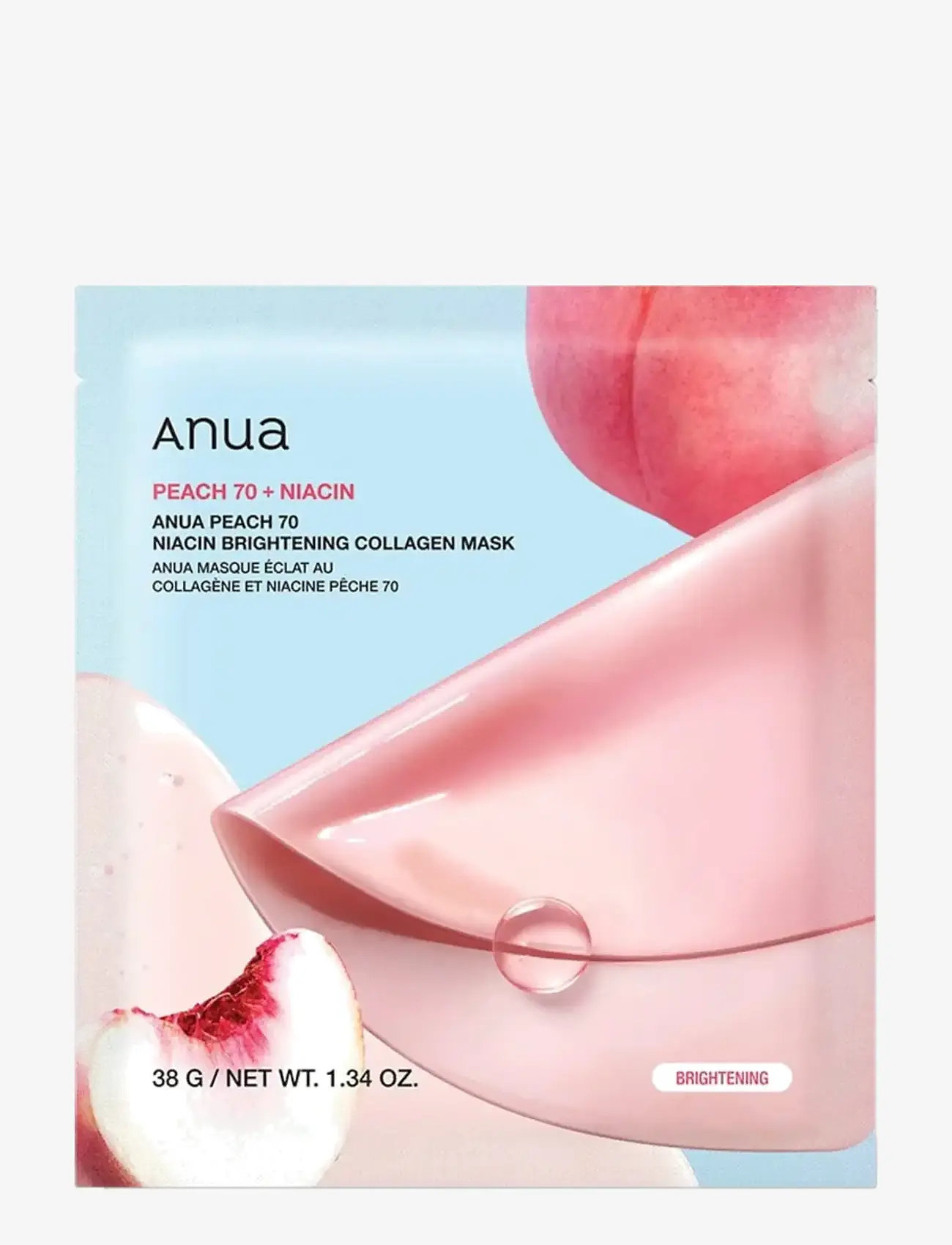 Anua - Peach 70 Niacin Brightening Collagen Mask - sheet masks - clear - 1