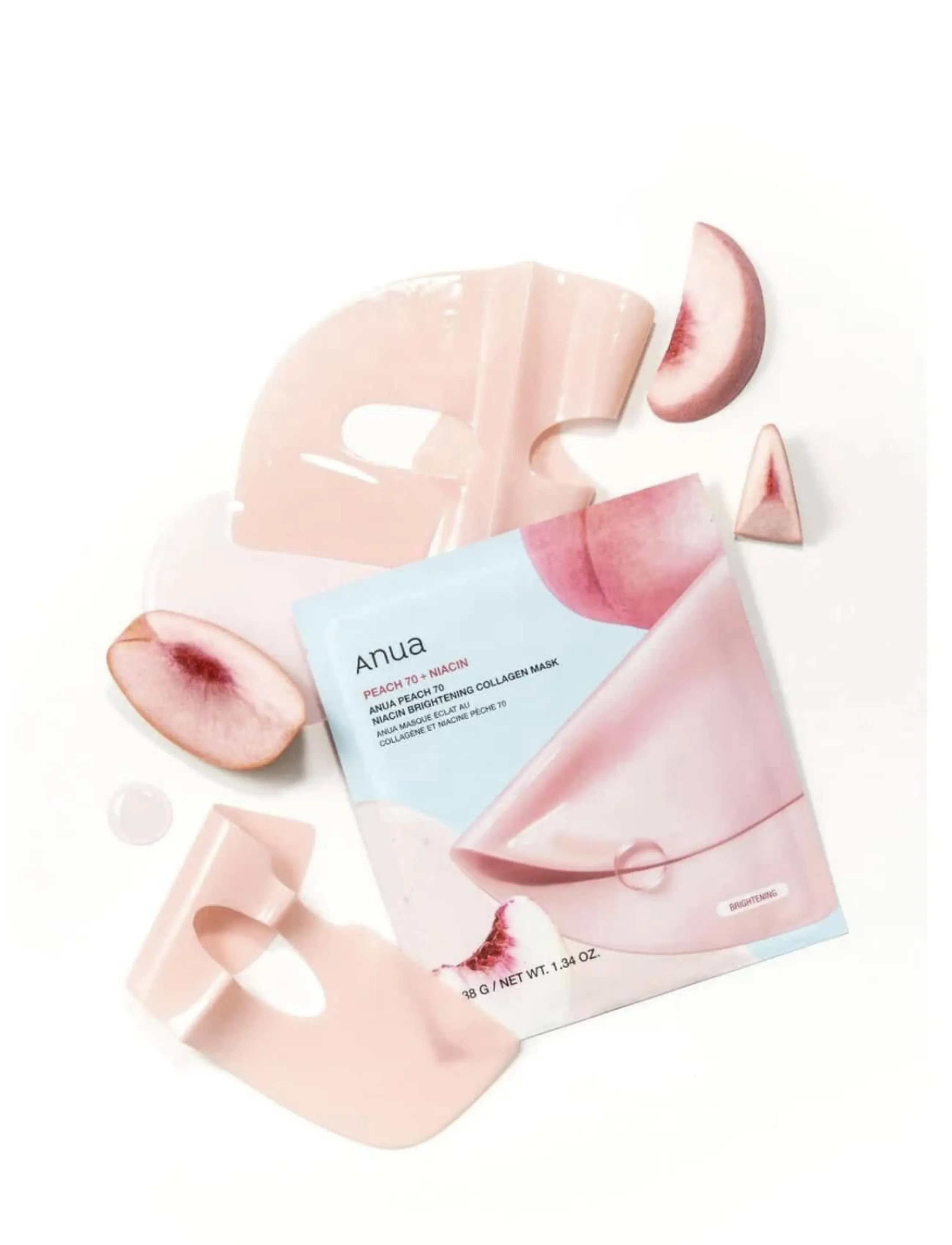 Anua Peach 70 Niacin Brightening Collagen Mask, 1 STK, Nude, Masker > Sheetmask, Dame