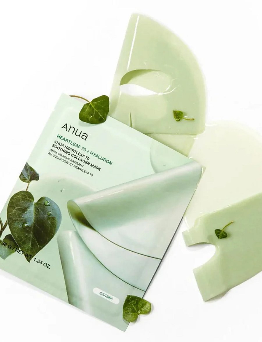 Anua - Heartleaf 70 Soothing Collagen Mask - sheet masks - clear - 0