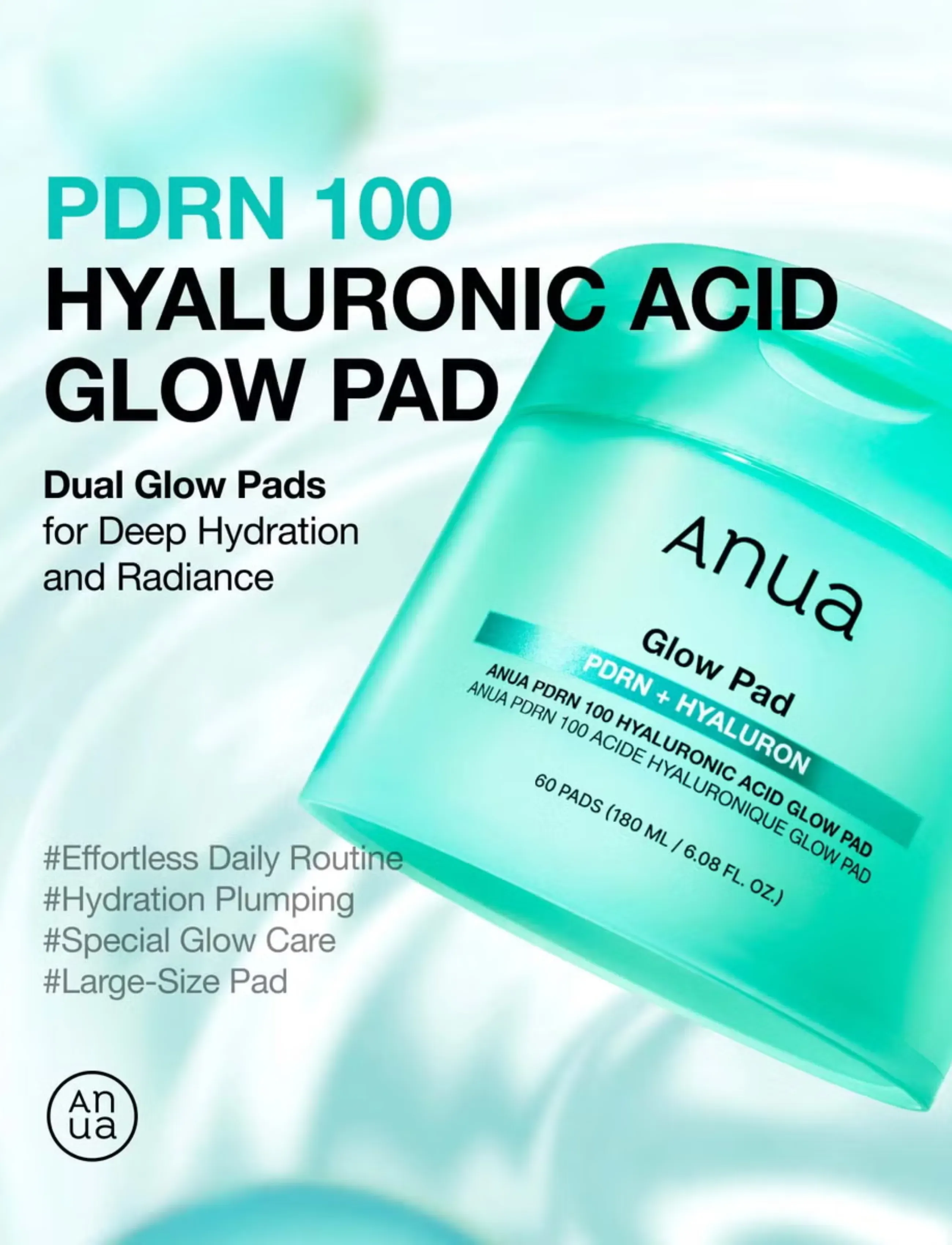 Anua Pdrn 100 Hyaluronic Acid Glow Pad, 90 PCS, Nude, Ansigt > Serum, Dame