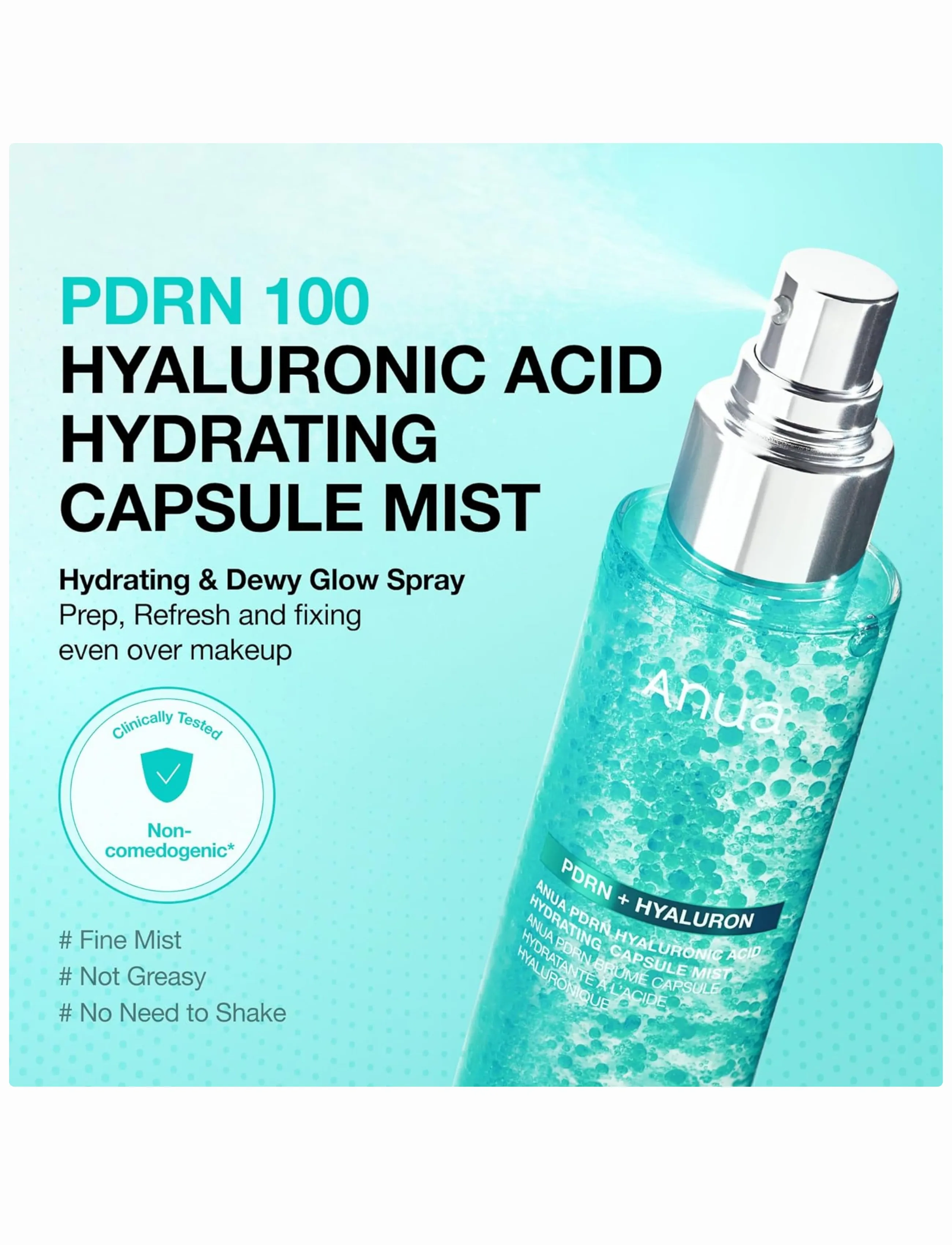 Anua Pdrn Hyaluronic Acid Hydrating Capsule Mist, 100 ml, Nude, Tonere > Ansigtsmist, Dame