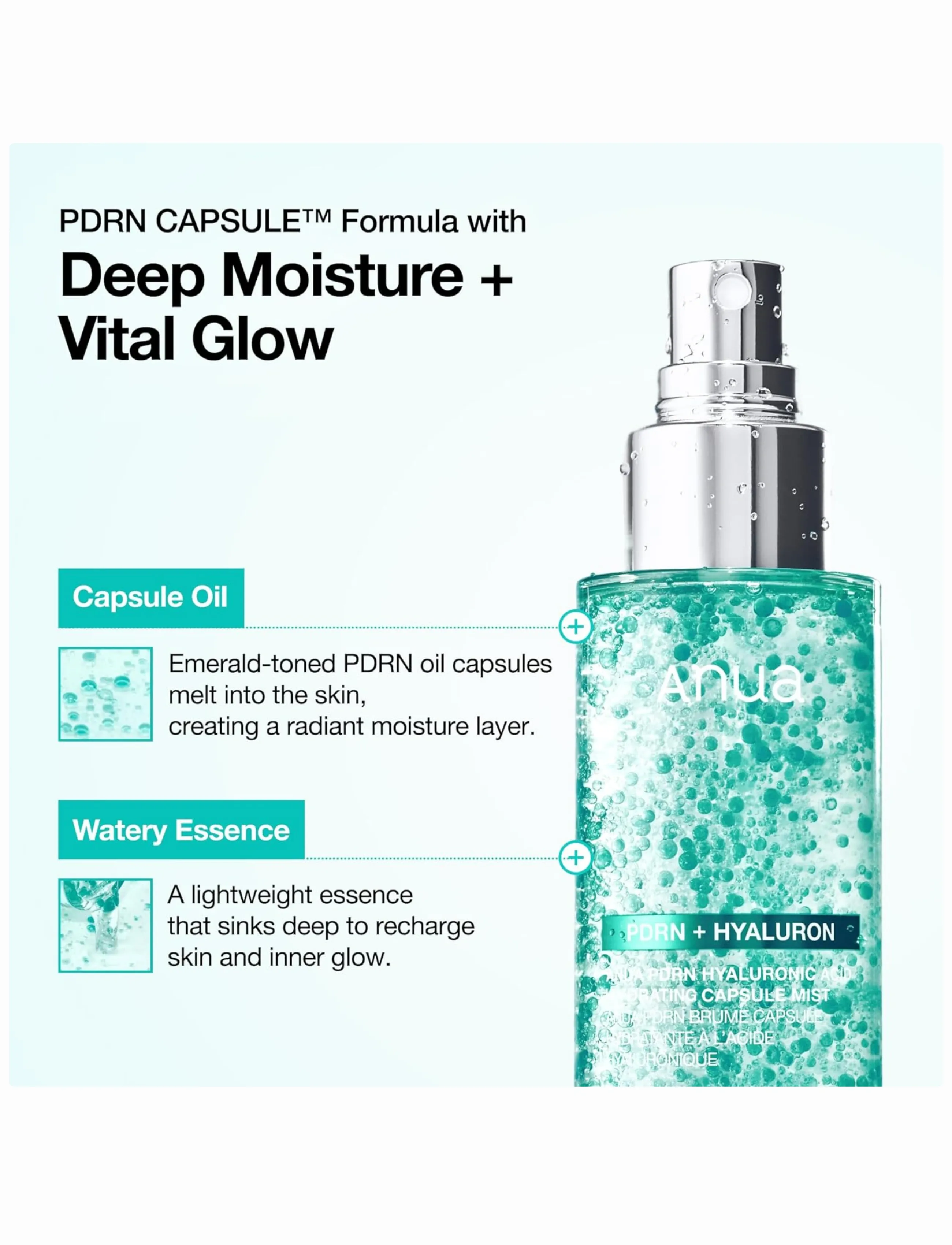 Anua - PDRN Hyaluronic Acid Hydrating Capsule Mist - kasvosuihkeet - clear - 5