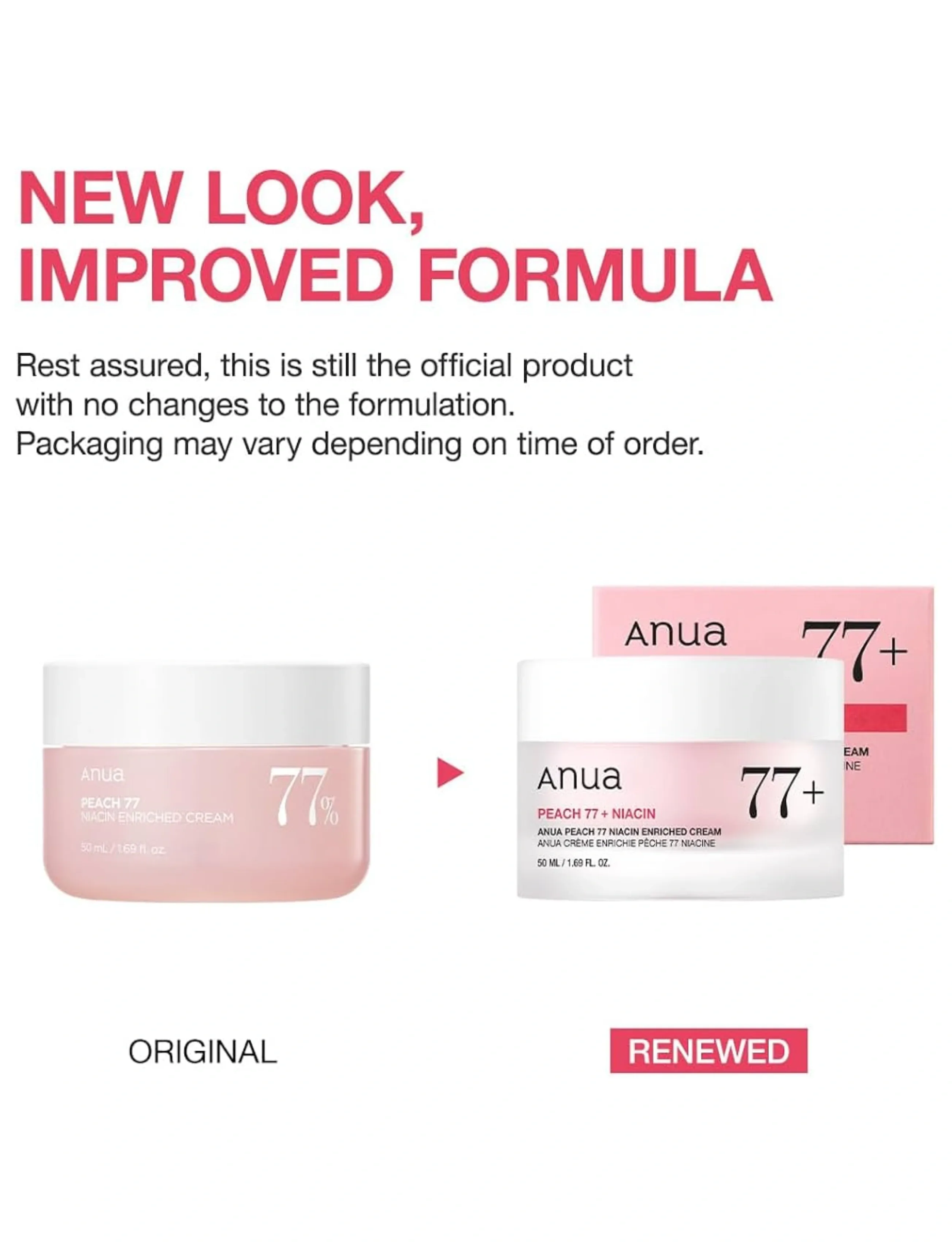 Anua Peach 77 Niacin Enriched Cream, 50 ml, Nude, Fugtighedscreme > Dagcreme, Dame