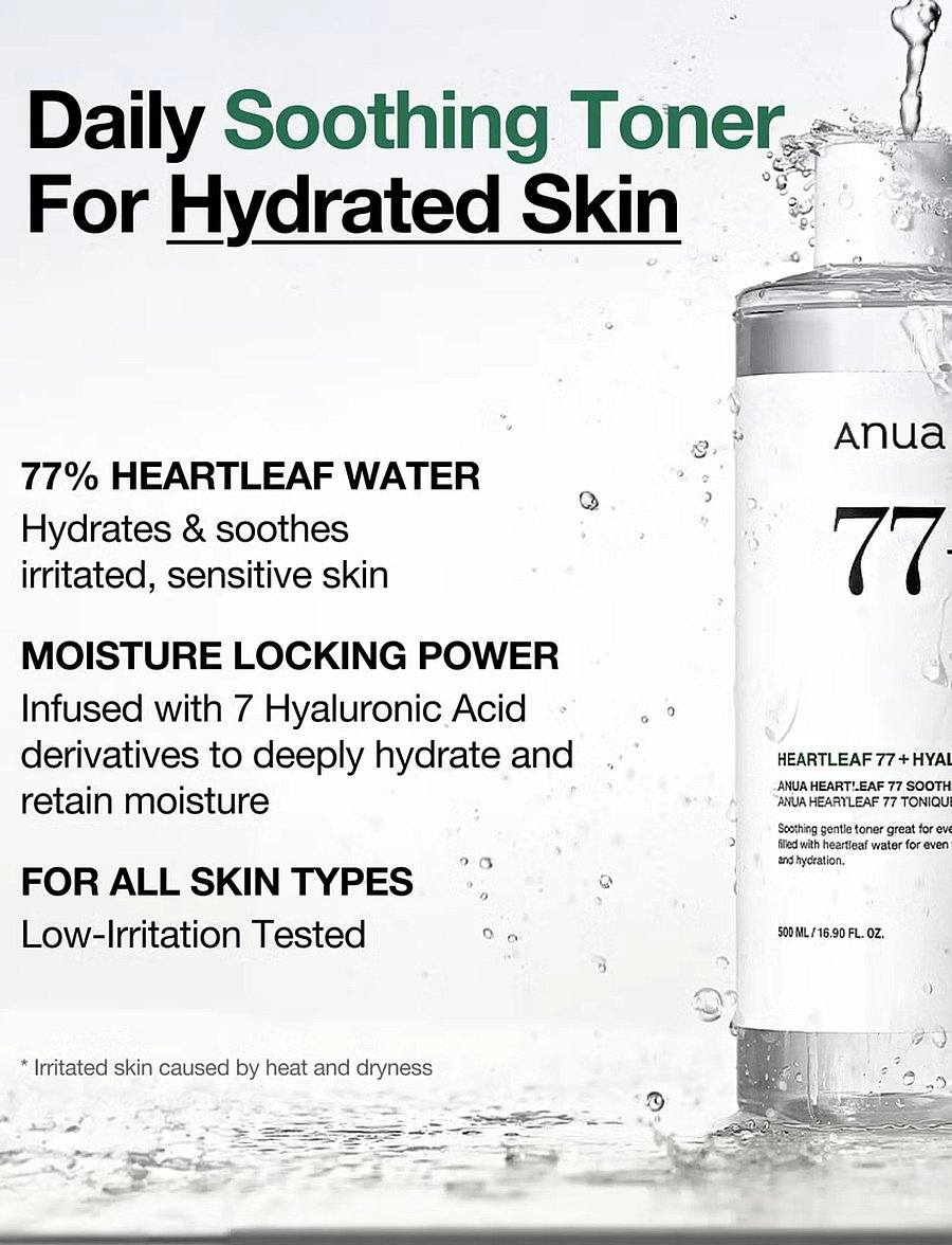 Anua - Heartleaf 77% Soothing Toner - kosteuttavat kasvovedet - clear - 3
