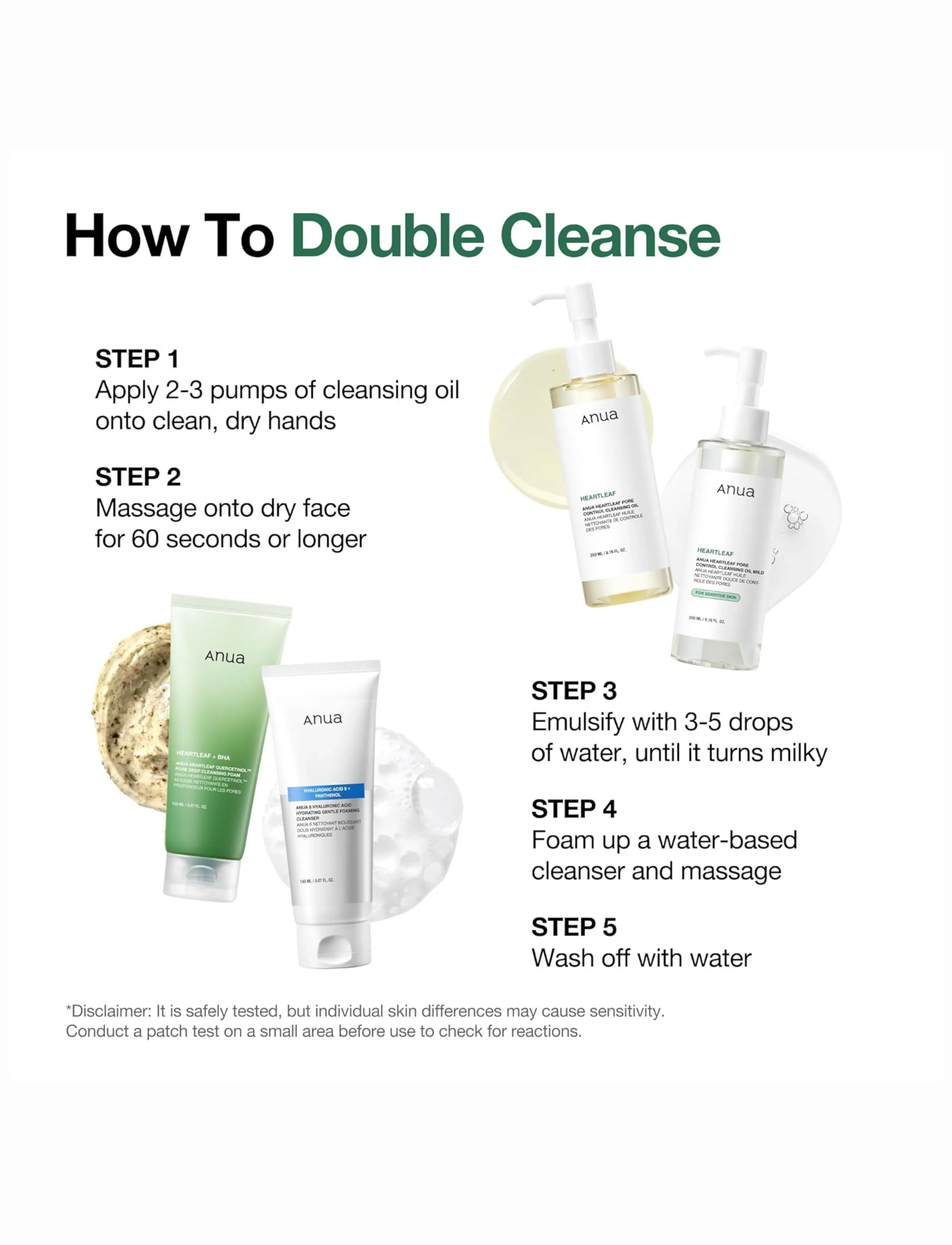 Anua - Heartleaf Pore Control Cleansing Oil - puhdistusöljyt - clear - 5
