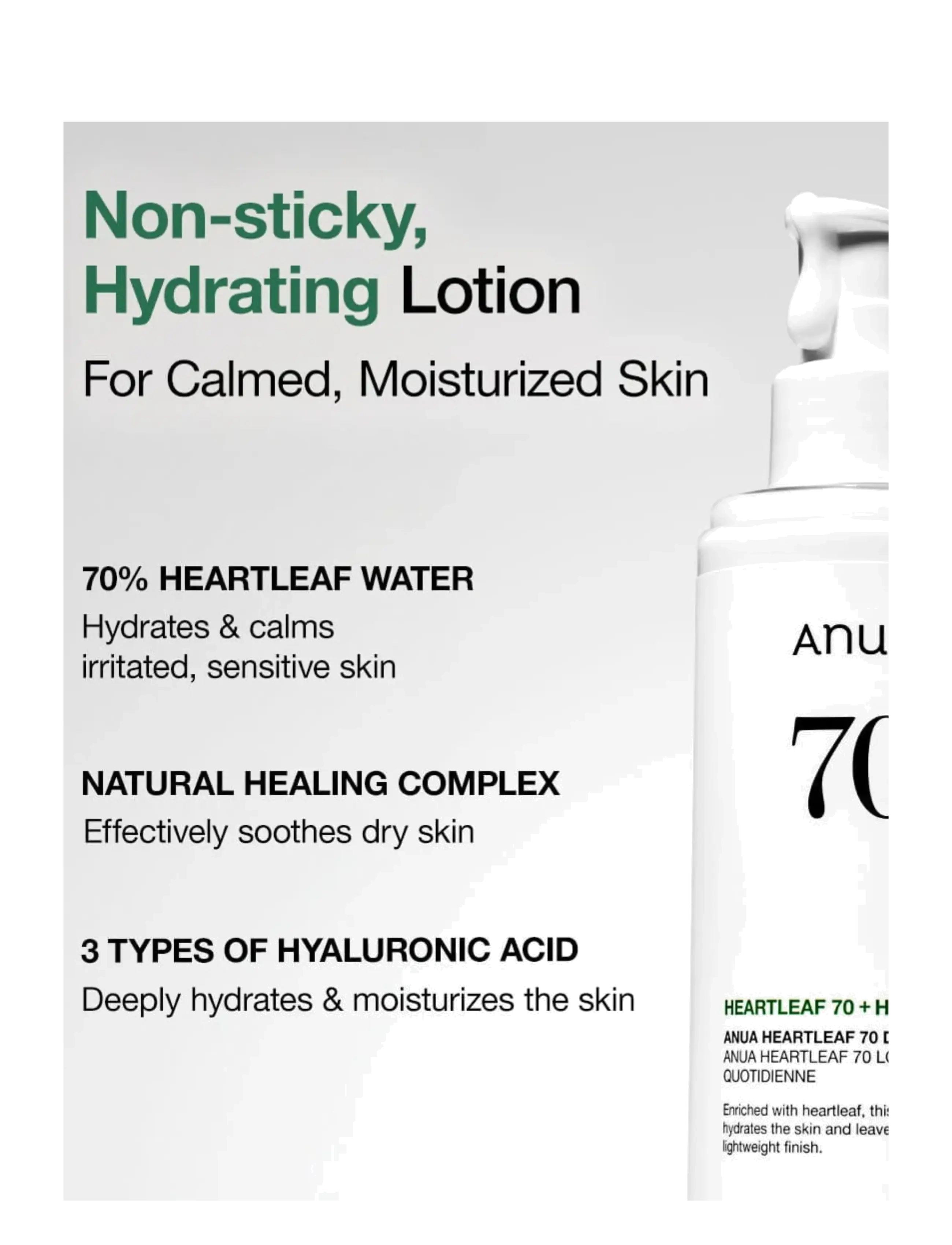 Anua - Heartleaf 70 Daily Lotion - dagkräm - clear - 2