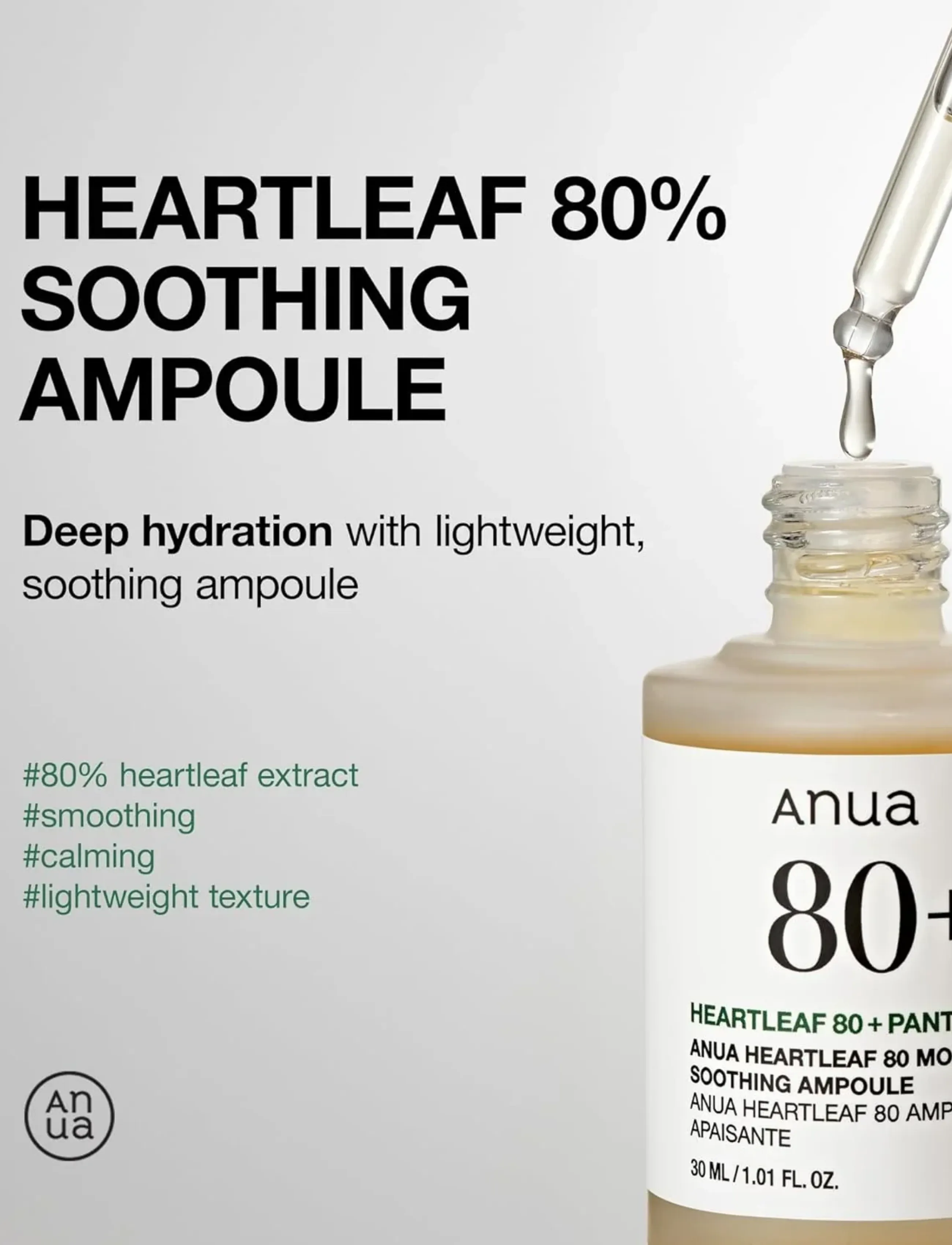 Anua - Heartleaf 80% Ampoule - ansigspleje - clear - 2