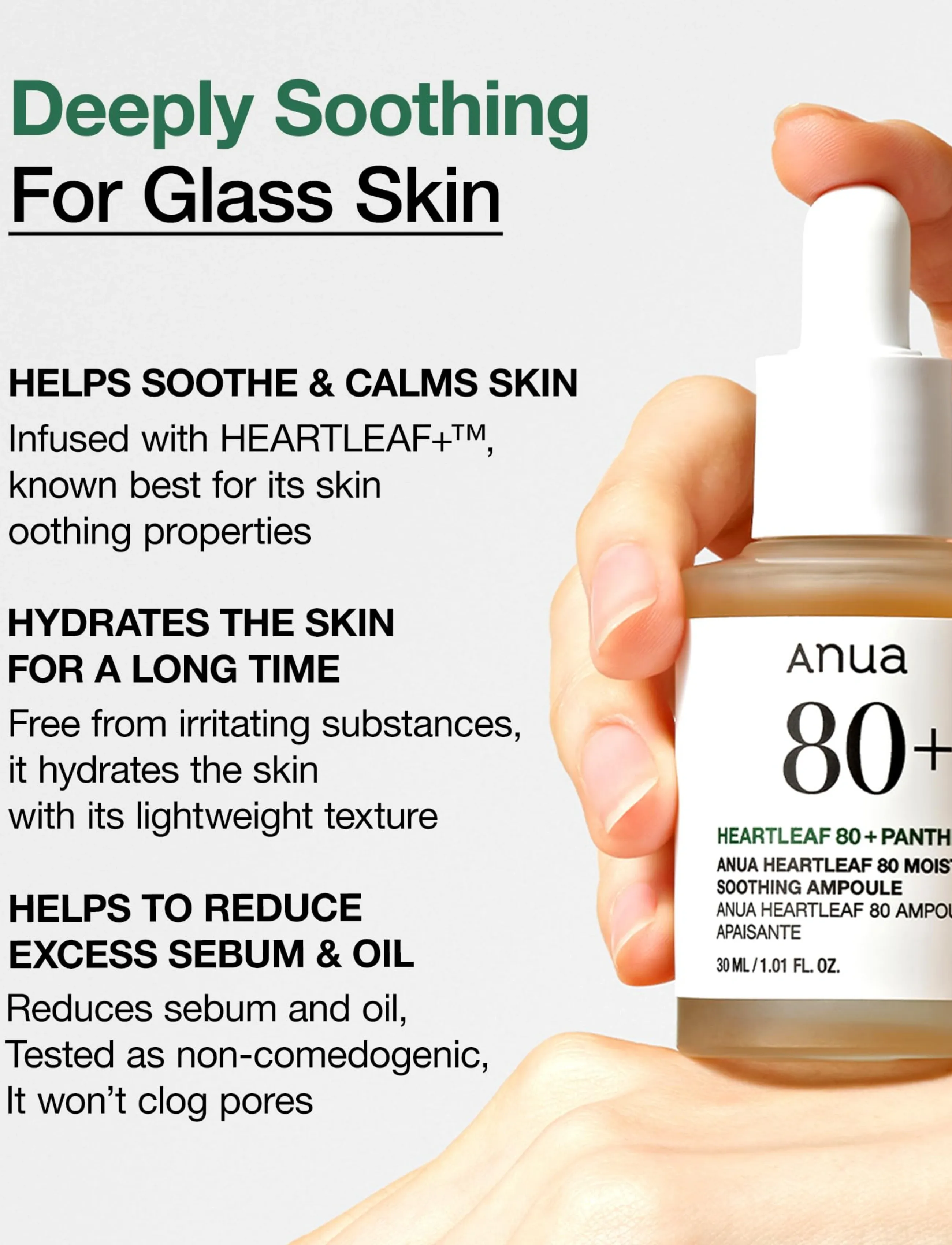 Anua - Heartleaf 80% Ampoule - ansigspleje - clear - 3