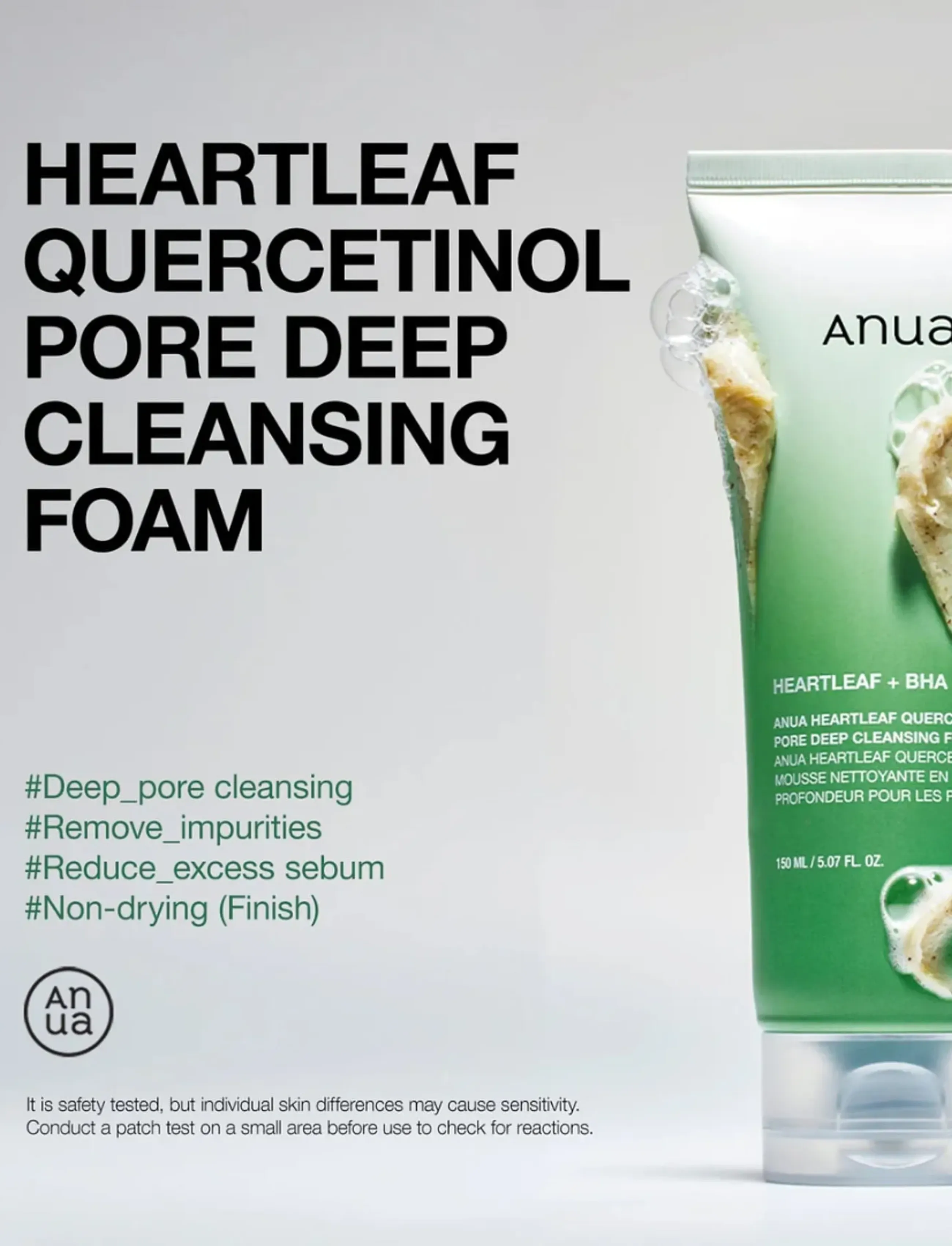 Anua - Heartleaf Quercetinol Pore Deep Cleansing Foam - ansiktsrengöring - clear - 2