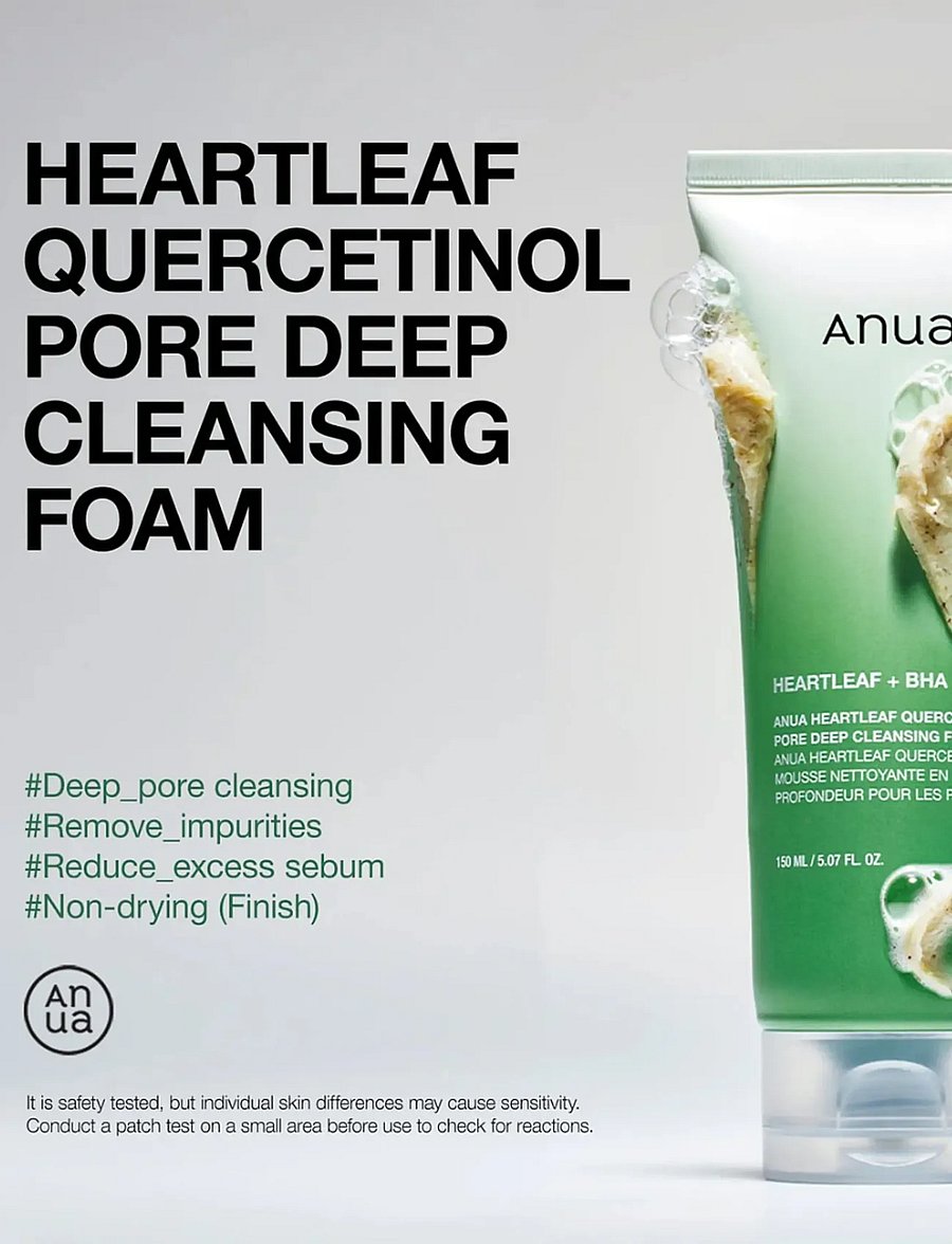 Anua - Heartleaf Quercetinol Pore Deep Cleansing Foam - foaming cleanser - clear - 2