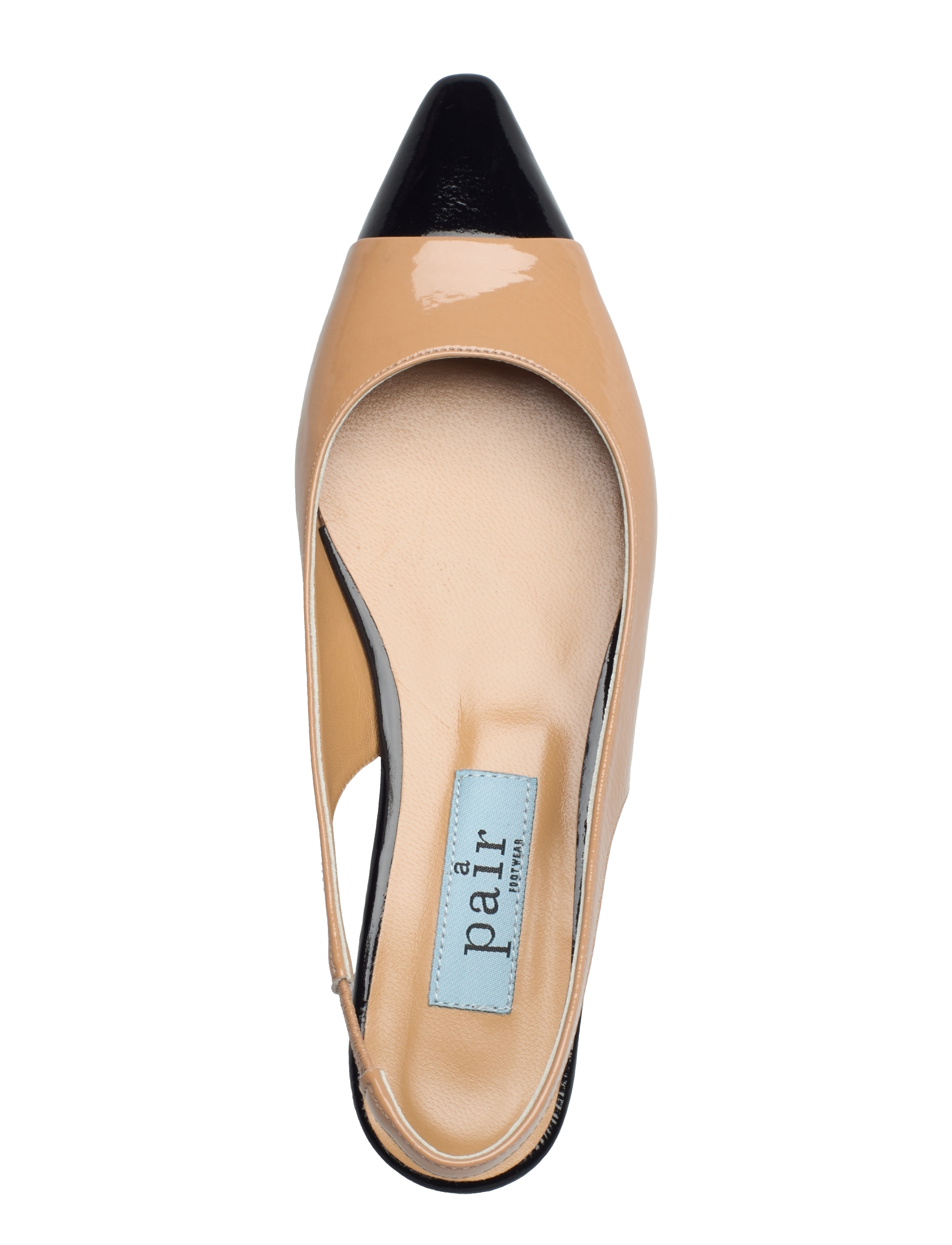 Apair - Pointed sling-back 2 colors - ecru (beige) and nero - 3