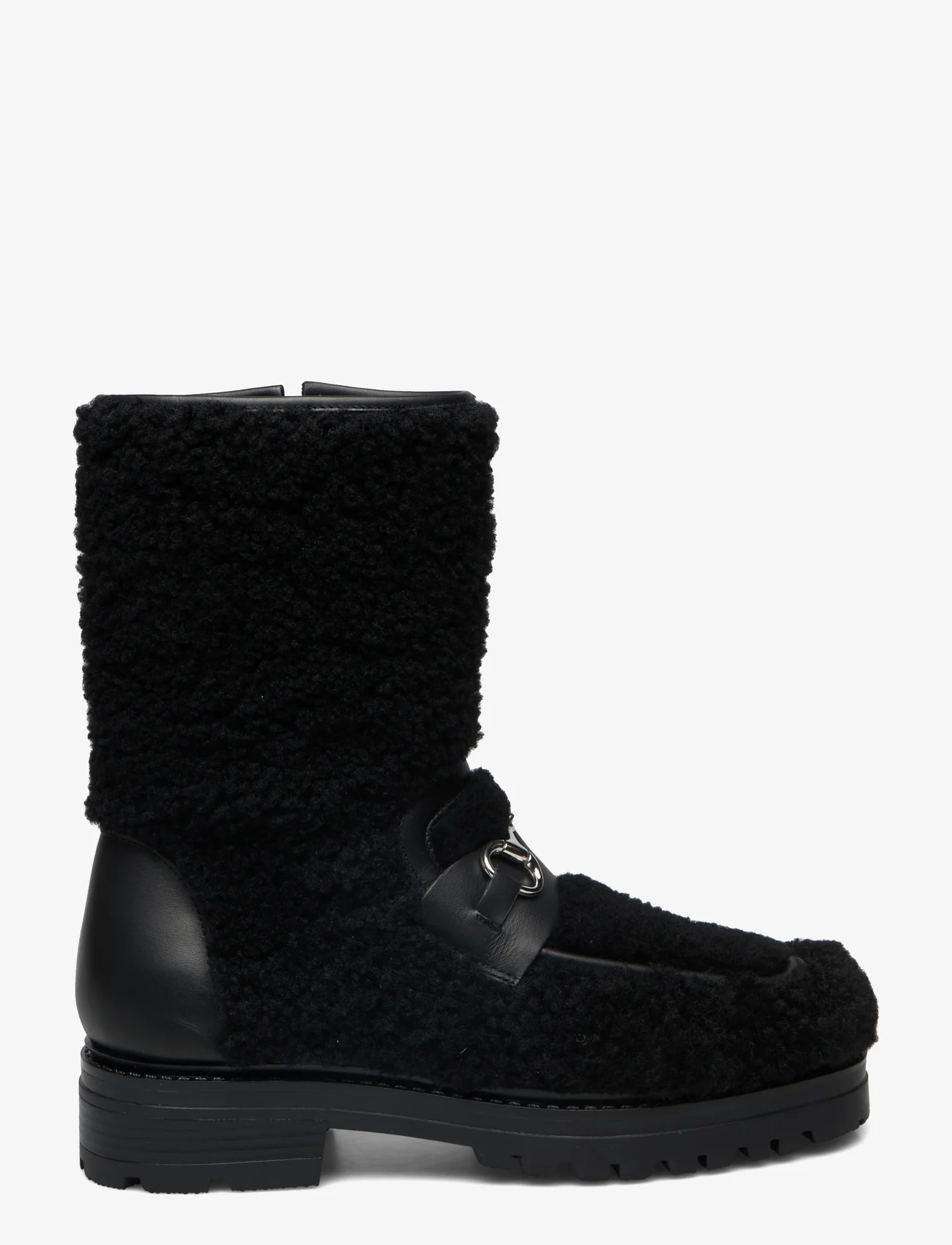Apair - Teddy boot w/buckle - flat ankle boots - nero - 1