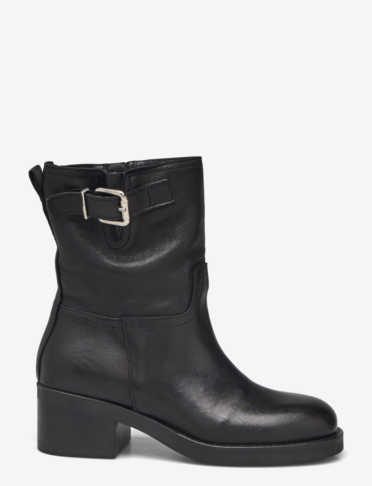 Biker Boots Damen Stiefeletten Mit Absatz Schwarz Leder Damen Stiefeletten  Schwarz Rieker Leder Stiefelette Rieker Biker