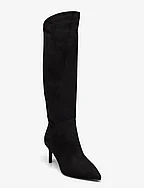Long shaft straight low stilletto boot - NERO