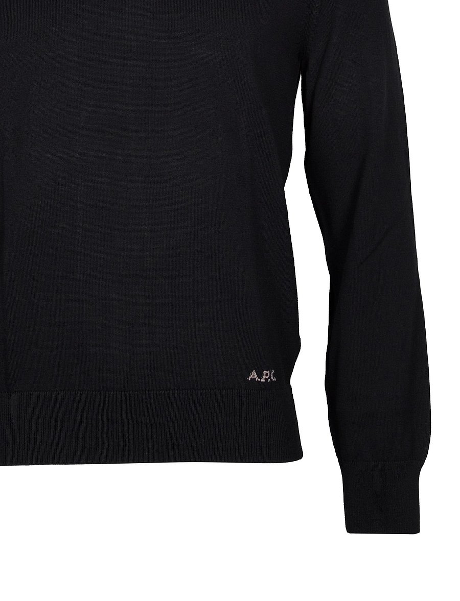 A.P.C. - Logo crew-nwck Sweater - ronde hals - black - 2